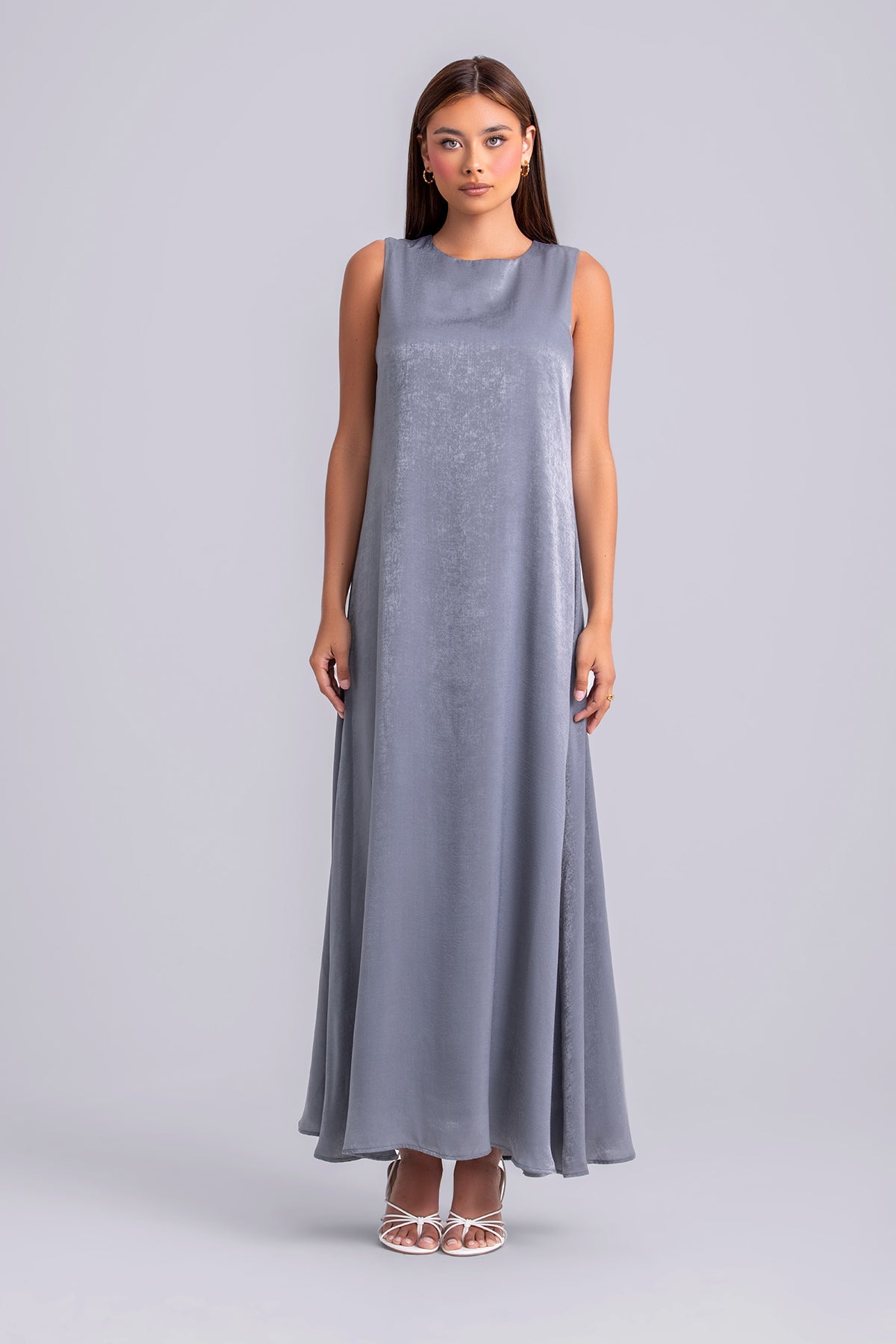 Zahra Two Piece Abaya Set - Premium Muslim Prayer Dress in Misty Sapphire Blue for Women | Modest Islamic Clothing for Prayer, Mosque & Special Occasions