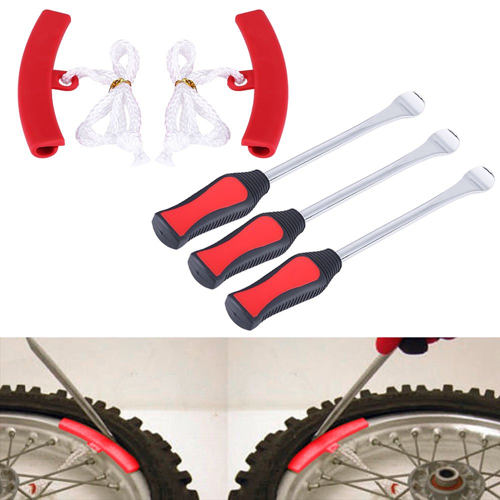 Motorcycle Tire Lever Tool - Wheel Changing Spoons & Rim Protectors for Easy Repair