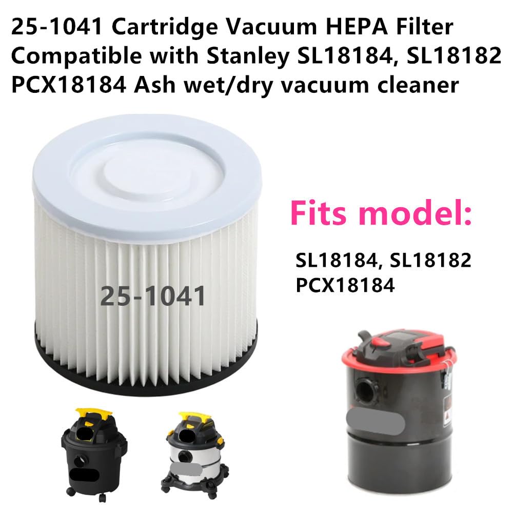 YIEEC 2-Pack HEPA Filter for Stanley Ash Vacuum - SL18184, SL18182, PCX18184 - Dust & Debris Cleaning