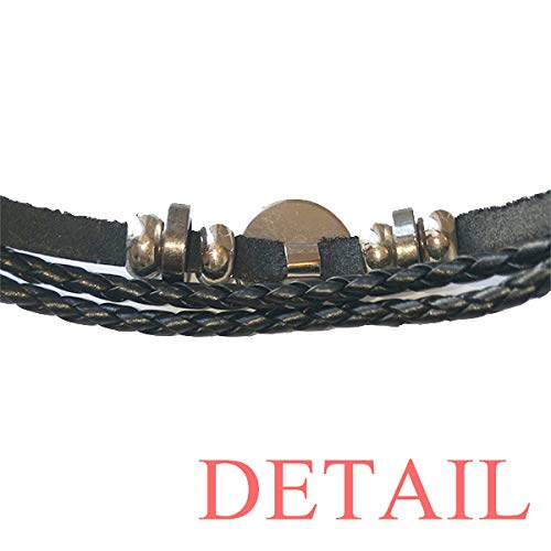 DIYthinker Haiti & North America National Emblem Bracelet - Handmade Braided Leather & Woven Rope Wristband for Men & Women - Perfect for Travel, Cultural Events & Patriotic Gifts