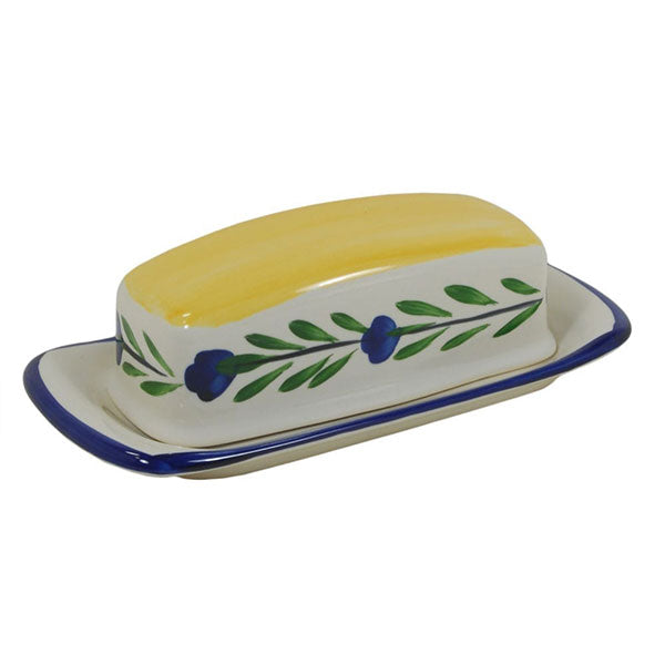 Bella Flora Yellow and White Butter Dish – Elegant Ceramic Butter Keeper for Dining Table, Kitchen, and Breakfast Serving | Perfect for Restaurants, Tea Parties, and Home Use