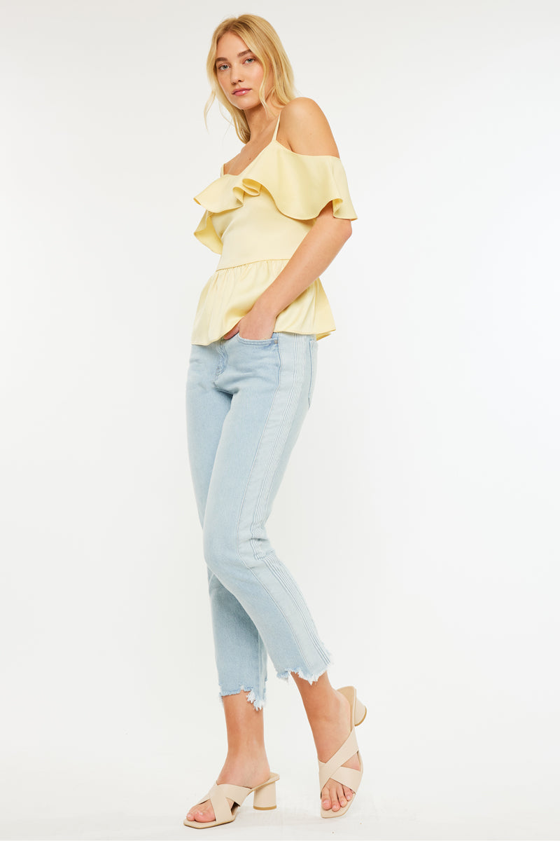 Erin High Rise Slim Straight Leg Jeans for Women - Stretchy Denim Pants, Comfortable & Flattering Fit - Perfect for Casual Wear, Office, and Date Nights