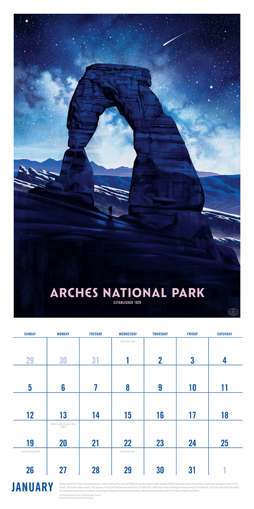 2025 National Parks Wall Calendar - Stunning Art Collection for Nature Lovers | Perfect for Home, Office & Gift Giving
