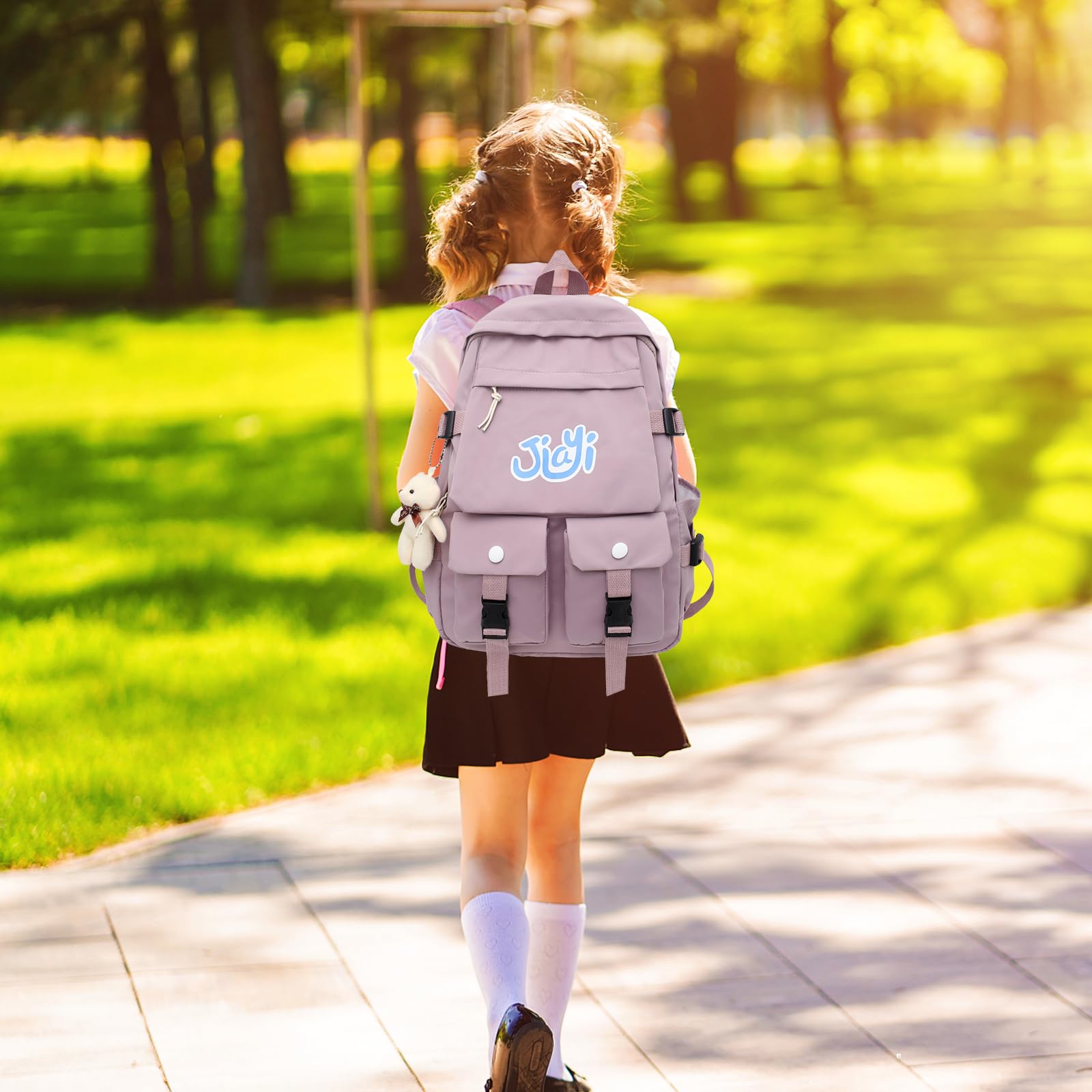 Cute Aesthetic Backpack for Girls - Kawaii School Backpack with Pins & Accessories, Stylish Travel Rucksack for Teen Girls | Perfect for School, College & Everyday Use
