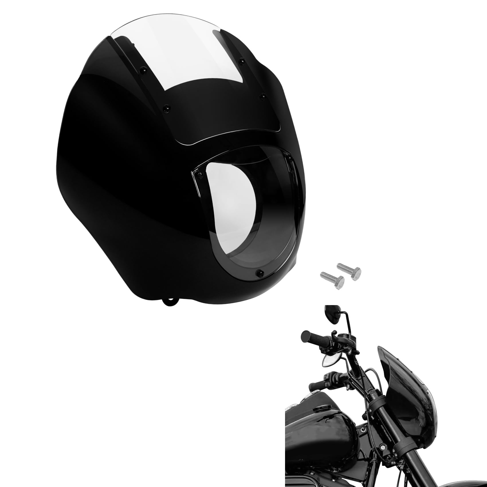 Harley Sportster XL883 XL1200 Green-L Quarter Head Fairing Windshield with 41mm Fork Clamps - Perfect for Cruising, Touring & Wind Protection