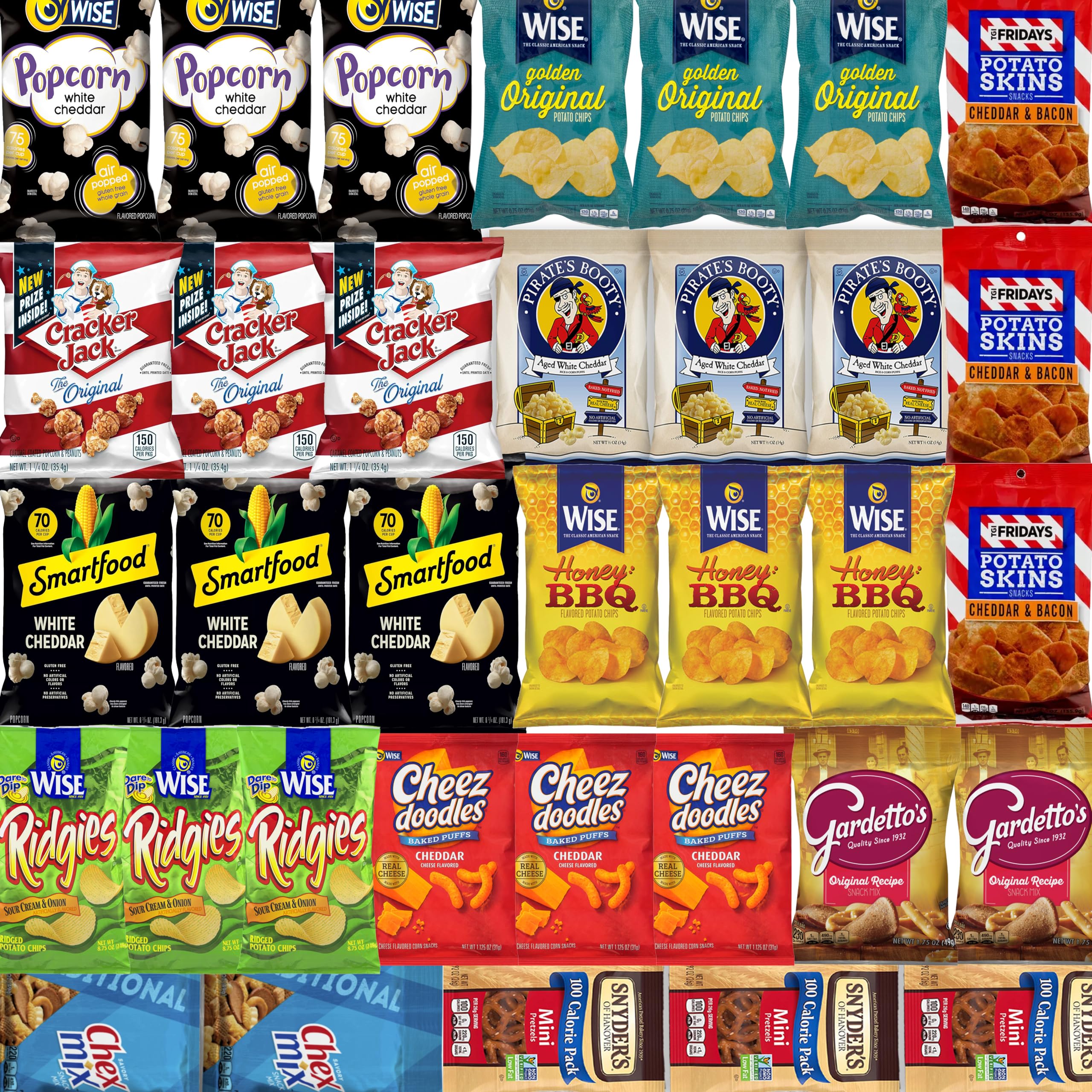 Bussin Boxes Assorted Chips Variety Pack - 35 Count of Potato Chips, Pretzels, Popcorn & Healthy Snacks | Perfect for Office Snacks, Party Favors & Road Trips