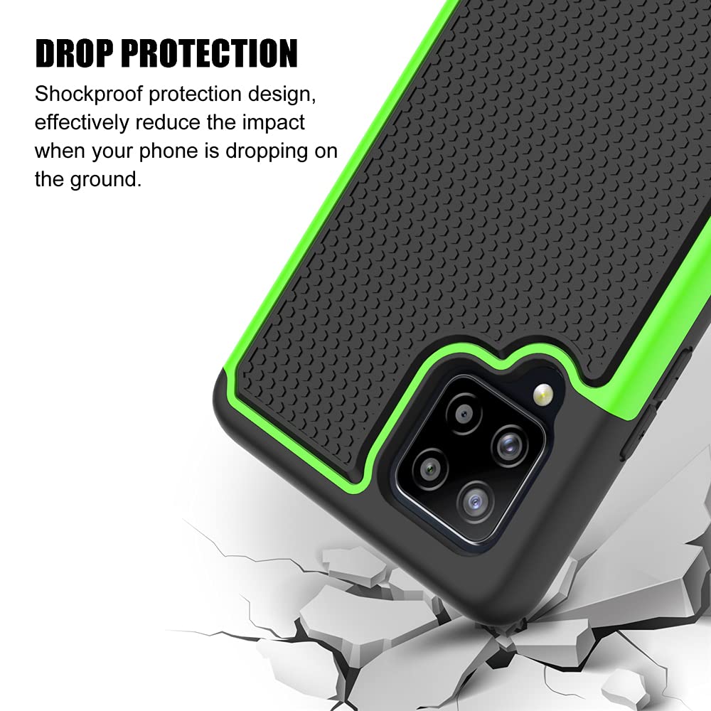 Shockproof Phone Case for Samsung Galaxy A42 5G (6.6 Inch, 2021 Model) - Protective Cover with Military-Grade Drop Protection - Green - Perfect for Outdoor Activities, Work & Travel