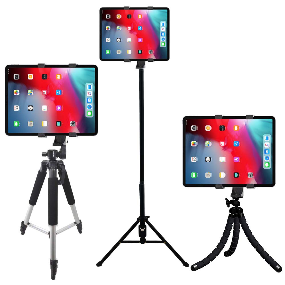 Acuvar 57-Inch Professional Tripod Stand with Tablet Mount & Universal Smartphone Holder - Includes Wireless Remote Control & Microfiber Cleaning Cloth for iPhone, Android, iPad - Perfect for Vlogging, Live Streaming, Photography & Video Recording