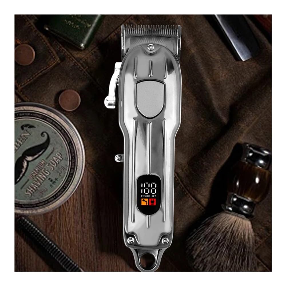 Professional Electric Hair Clipper for Men - High Power USB Rechargeable Beard Trimmer & Hair Cutting Machine - Perfect for Home Barbering, Grooming, and Styling