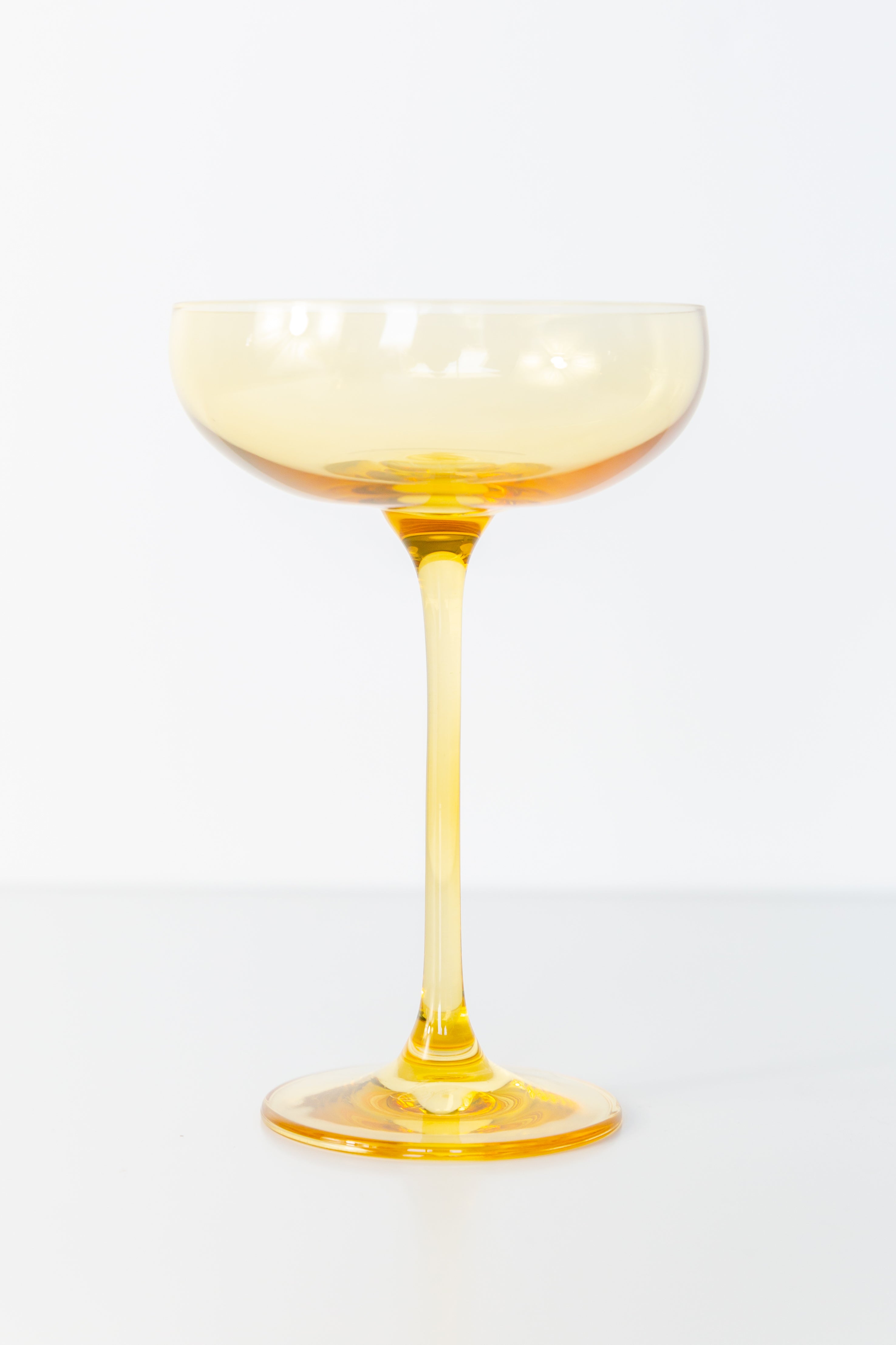 Estelle Colored Champagne Coupe Glasses Set of 2 - Elegant Yellow Stemware for Mimosas, Cocktails & Wedding Toasts - Perfect for Bridal Showers, Anniversaries & Romantic Dinners