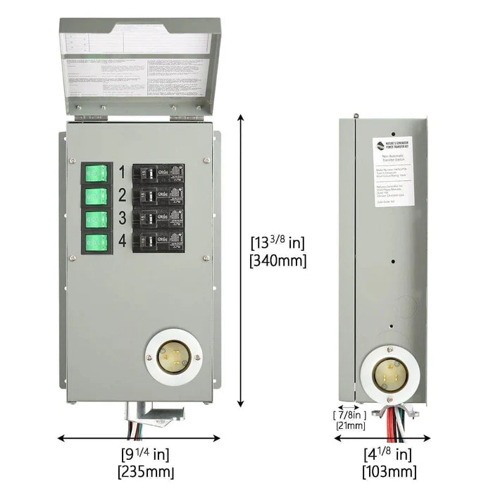Natures Generator Power Transfer Switch Kit - Automatic Transfer Switch for Home Backup Power, Solar & Generator Use - Perfect for Emergency Power Outages & Off-Grid Living