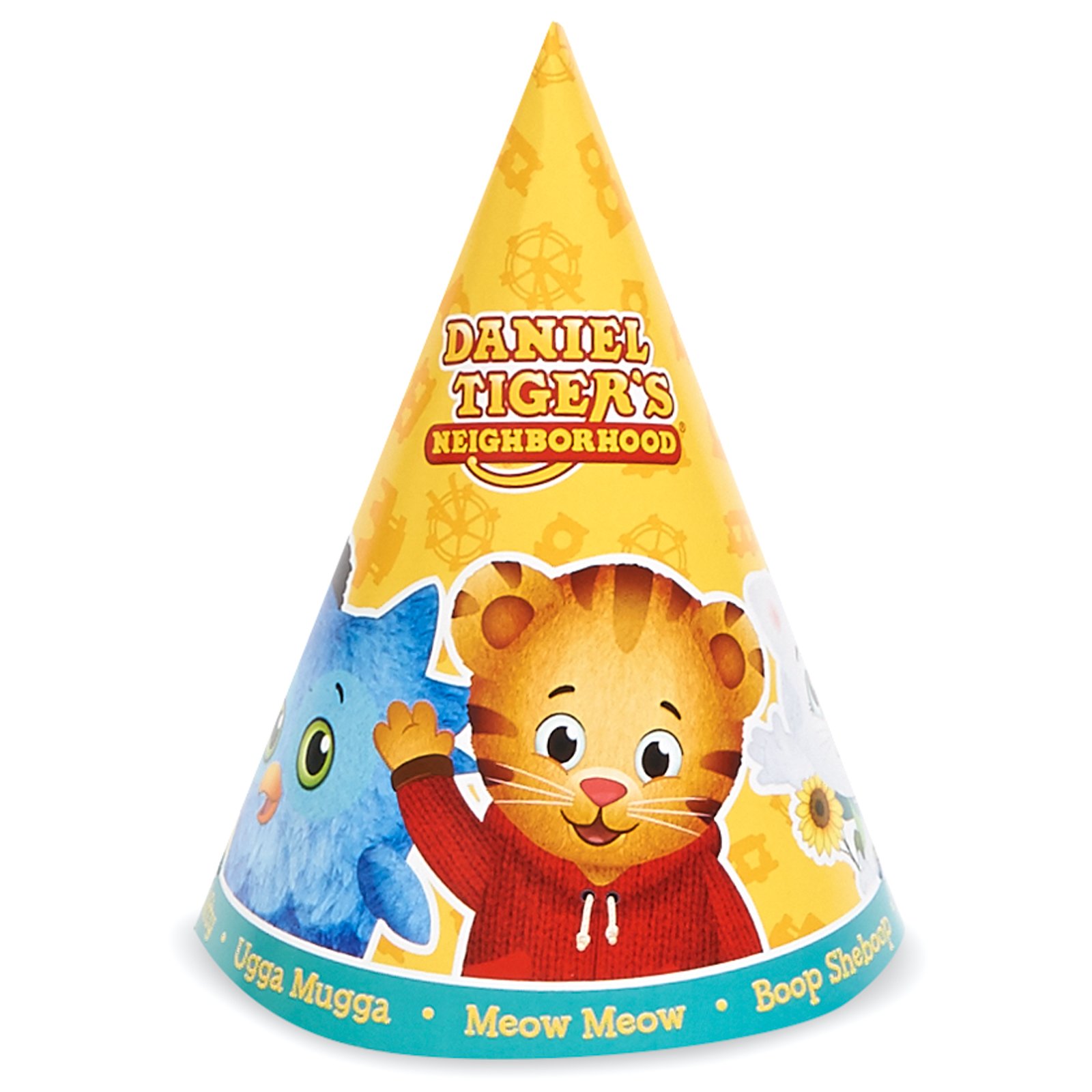 Daniel Tiger Birthday Party Cone Hats (8-Pack) - Premium Kids Party Hats with Adjustable Strings for Birthday Celebrations, Themed Events & Costume Parties