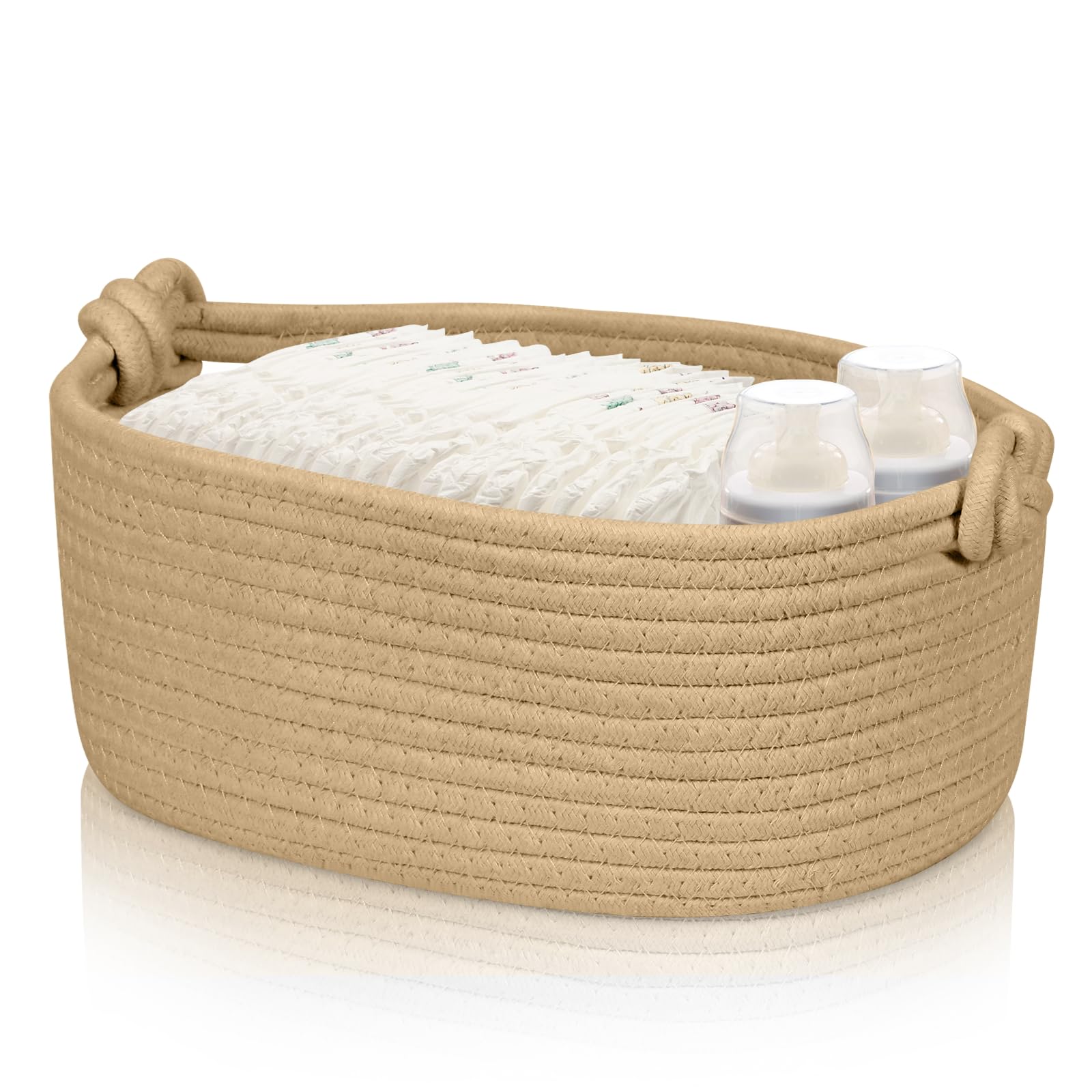 Khaki Woven Rope Basket - Storage Organizer for Toys, Towels & Gifts | Home Nursery Decor