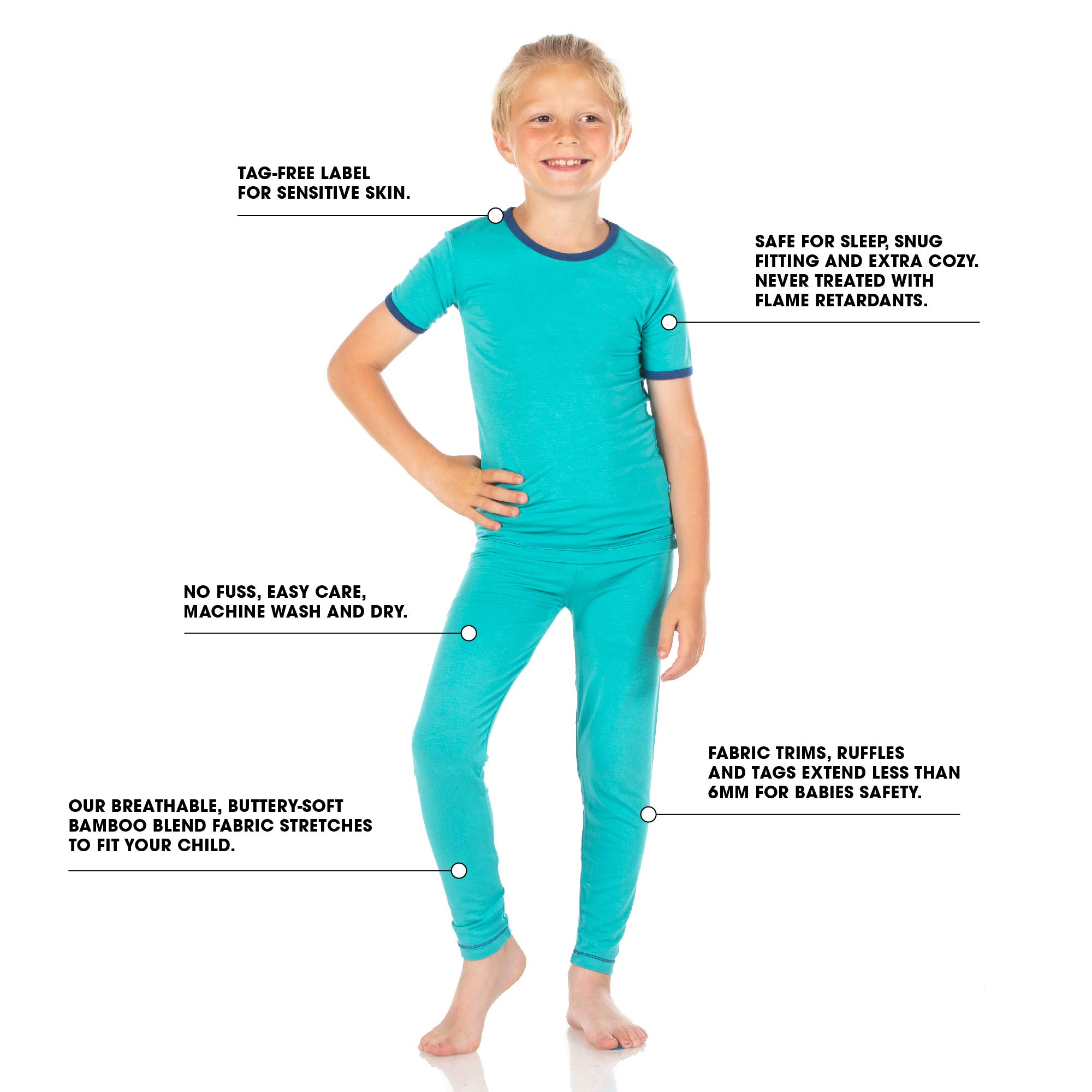 KicKee Pants Print Short Sleeve Baby & Kids Pajama Set - Super Soft Fitted Sleepwear for Boys & Girls - Perfect for Bedtime, Lounging & Family Matching Outfits