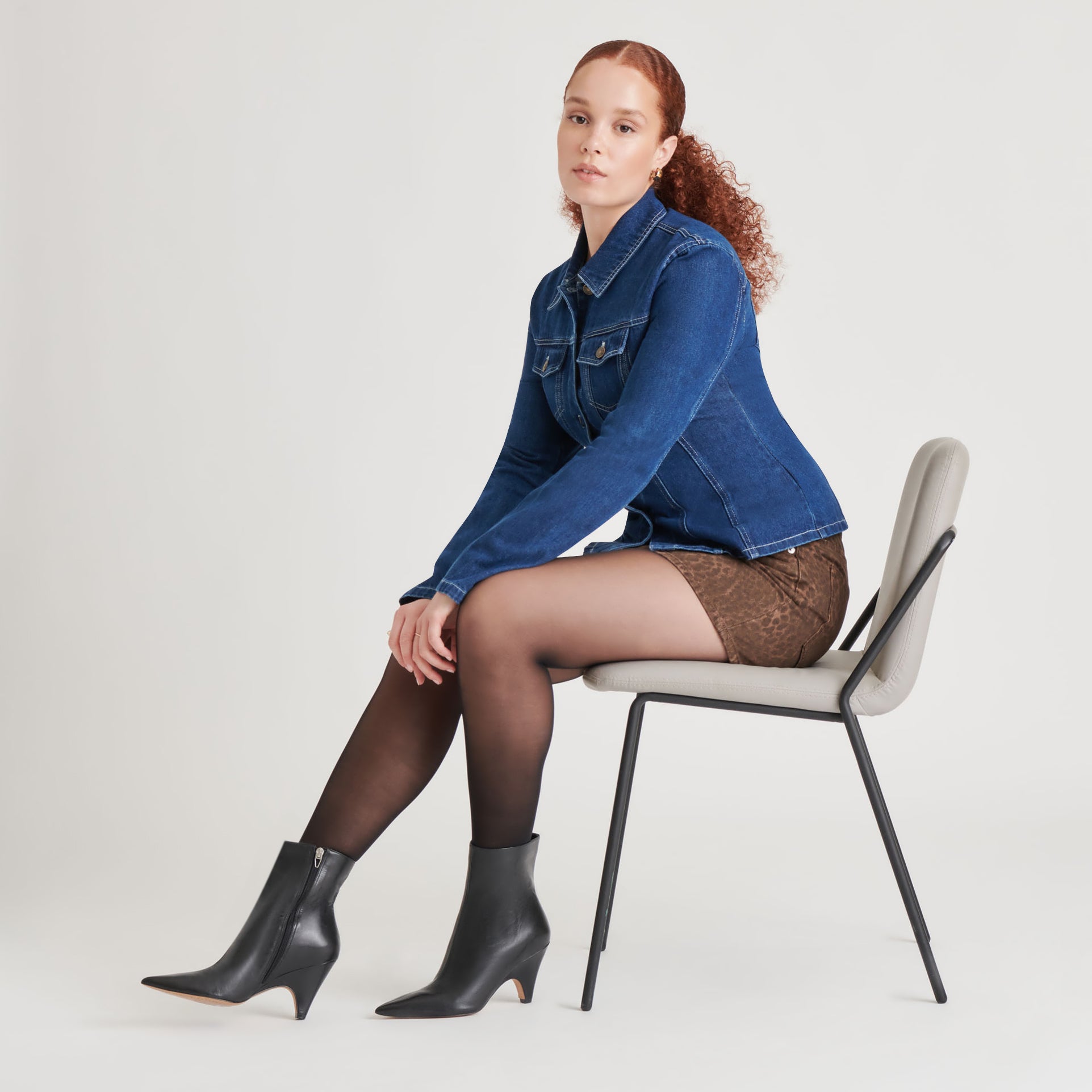 Black Leather Calico Booties for Women - Stylish & Comfortable Ankle Boots for Casual Outfits, Work & Fall Fashion