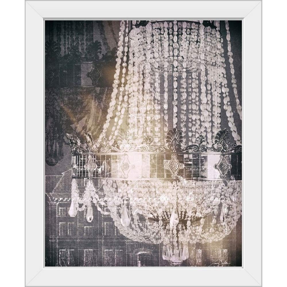 White Framed Chandelier Art Print - Elegant Wall Decor for Living Room, Bedroom & Dining Room - Perfect Home Decoration & Gift Idea