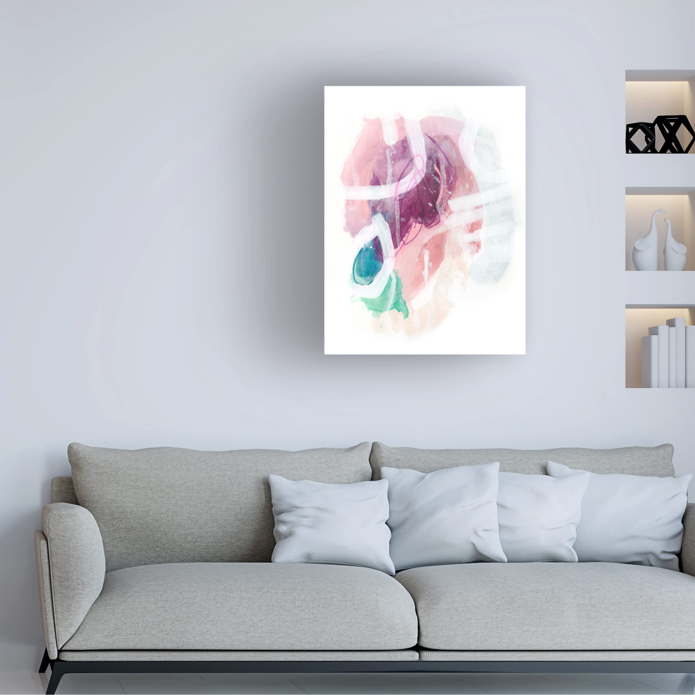 Trademark Fine Art 'Crystalline Intersection II' Canvas Wall Art by June Erica Vess - Modern Abstract Painting for Living Room, Bedroom & Office Decor
