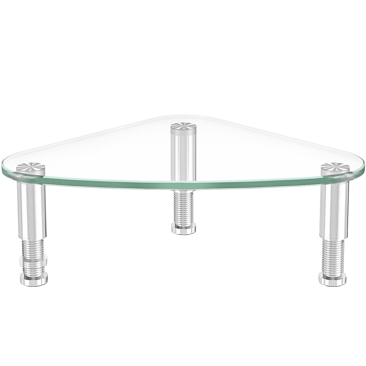 Hemudu Clear Glass Monitor Stand - Universal Triangle Corner Riser for Computer Monitor & Laptop (HD01T-003) - Perfect for Home Office, Gaming Setup & Workspace Organization
