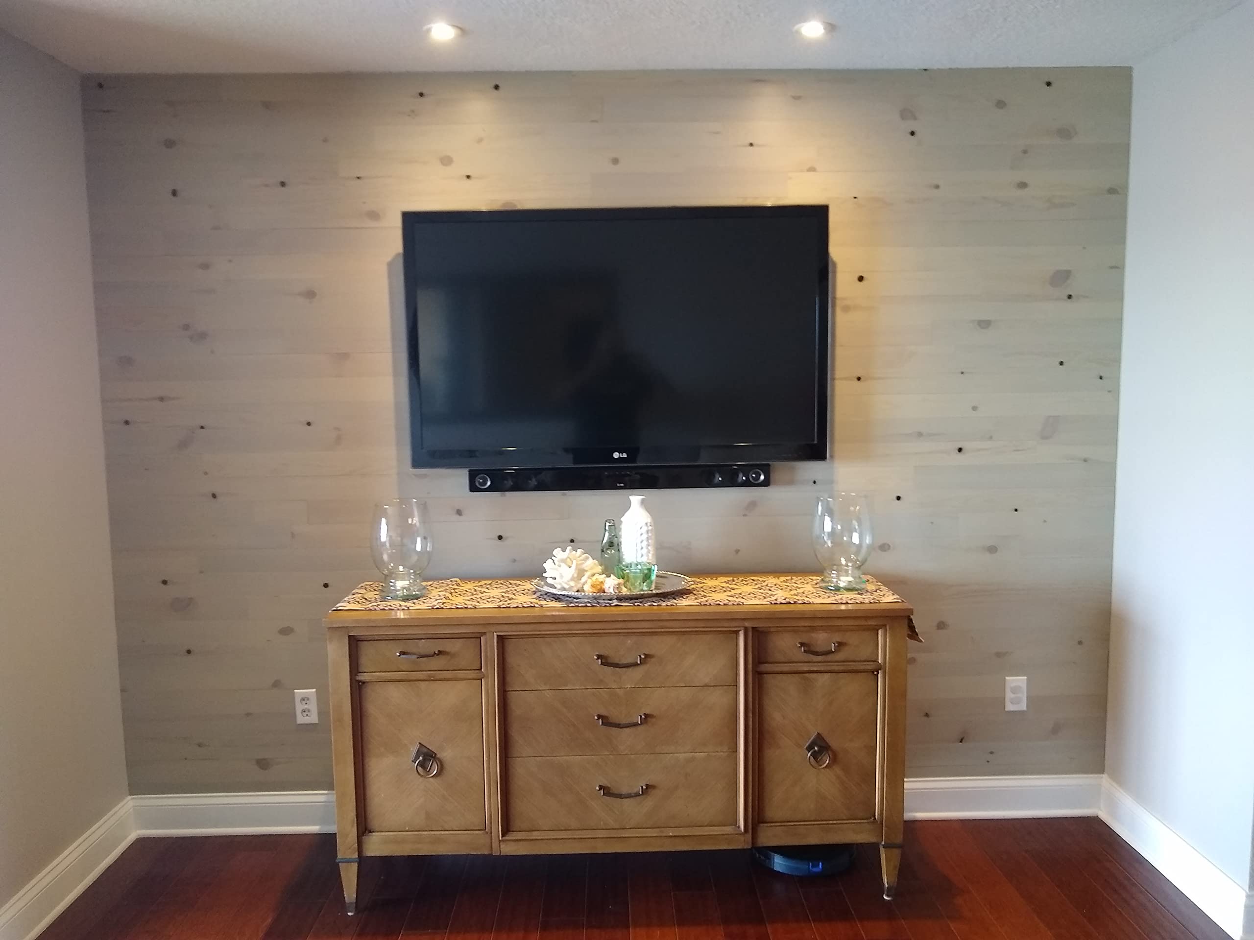 Timberchic Pine Wooden Wall Planks - Easy Peel & Stick DIY Wall Paneling for Accent Walls & Home Decor - Premium Modern Wood Wall Covering (3