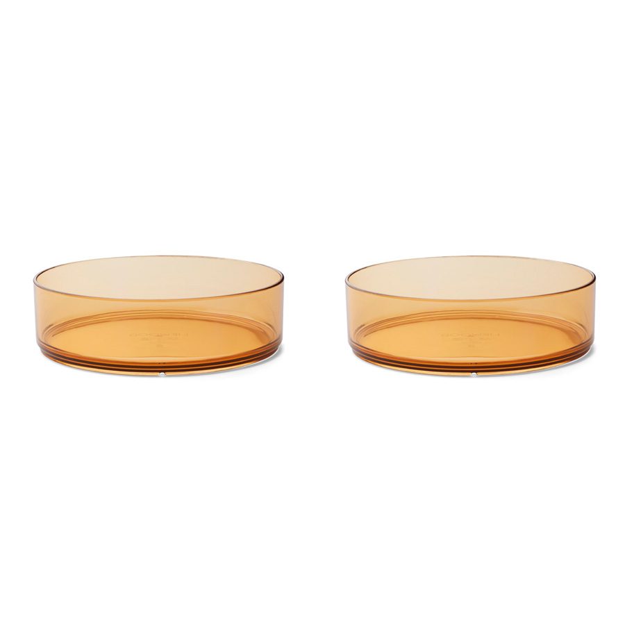 LIEWOOD Nara Bowl Set of 2 - Mustard Yellow Ceramic Bowls for Soup, Salad, Rice | Durable Kitchen & Dining Tableware for Everyday Use