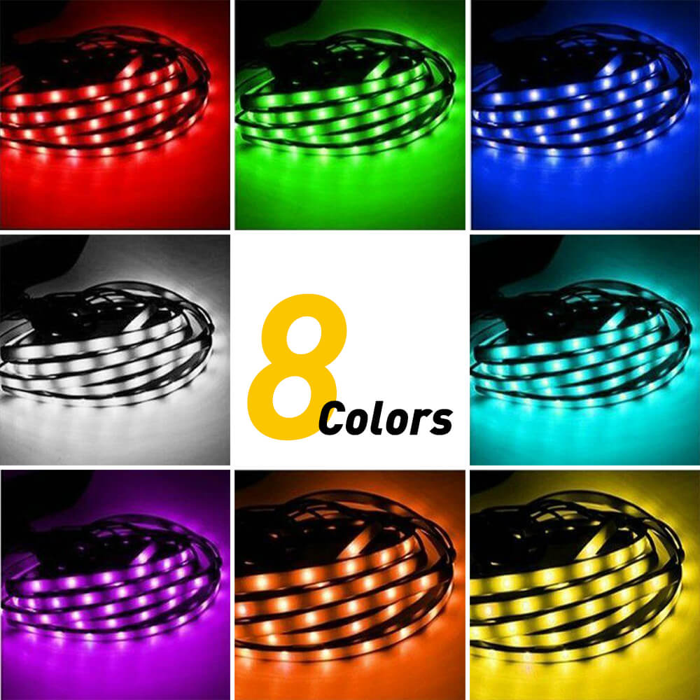 Universal RGB LED Car Underbody Lights Kit with Wireless Remote Control - 4 PC Multi-Color Neon Glow Strips for Cars, Trucks & SUVs - Customize Your Ride for Night Driving, Car Shows & Special Events