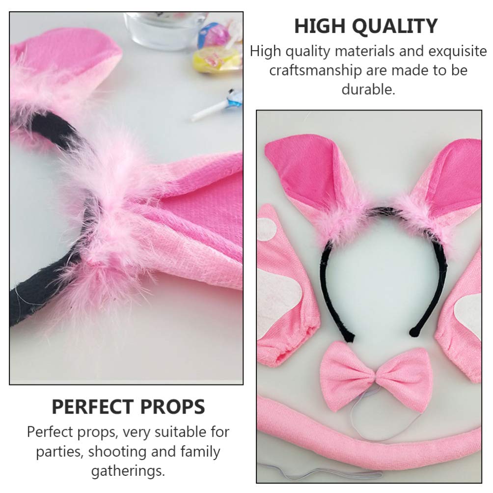 Beaupretty 6 Pack Plush Animal Headbands - Cute Pig Ears Headband for Halloween, Costume Parties, Dress Up & Photo Props - Fun Hair Accessories for Women & Girls (Pink) - Perfect for Halloween, Cosplay, Birthday Parties & Themed Events