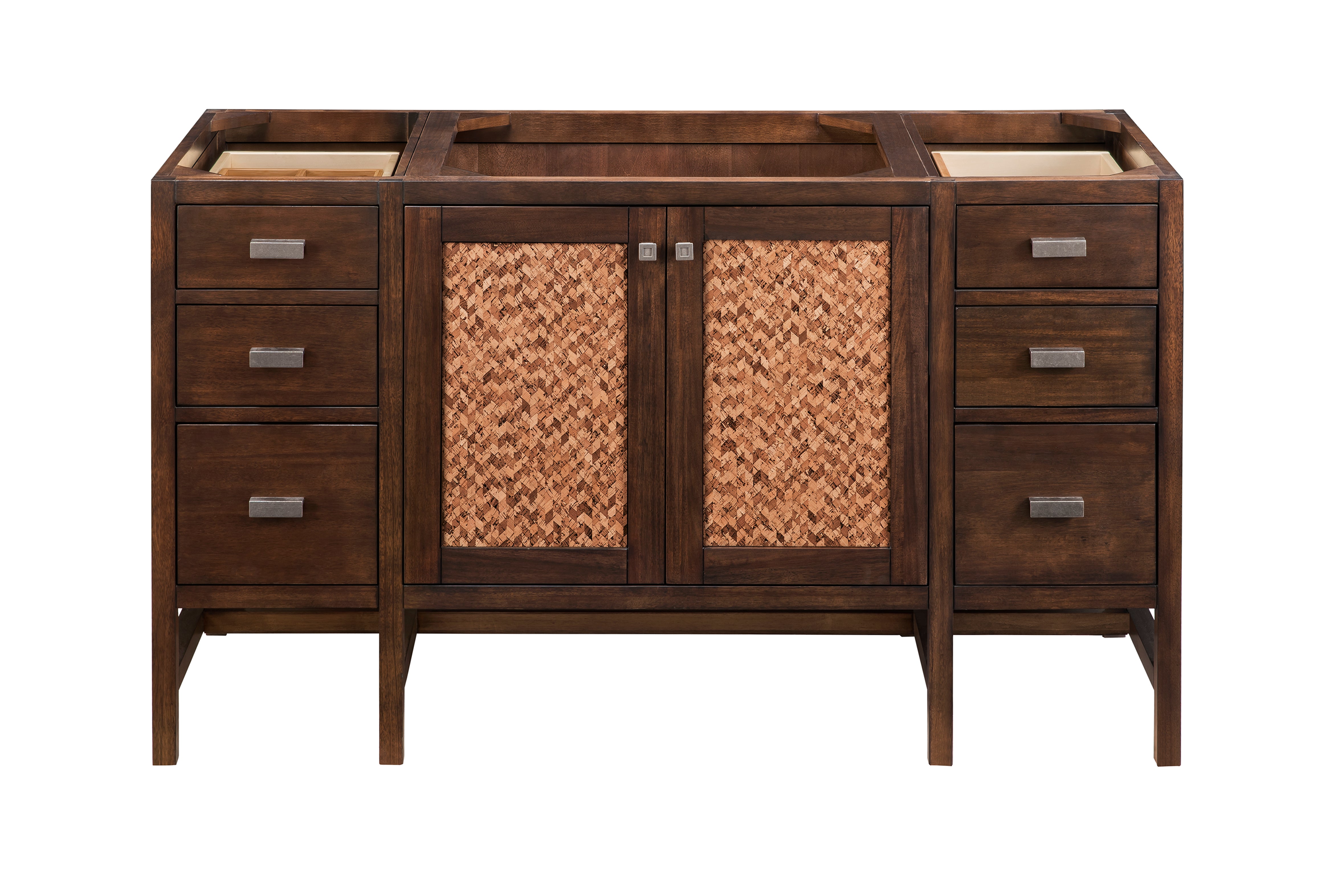 Addison 60 Inch Single Vanity Cabinet - Mid Century Modern Acacia Wood Bathroom Storage for Small Spaces | Perfect for Powder Rooms & Guest Baths