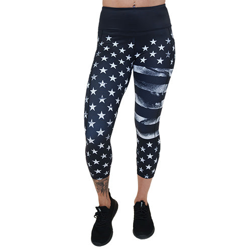 Stars & Stripes Leggings - Patriotic American Flag Yoga Pants for Women - Perfect for 4th of July, Workouts & Casual Wear