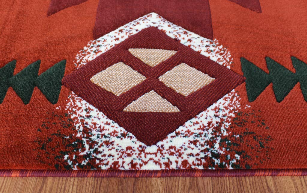 Champion Southwest Native American Area Rug - 2x3 Feet Rust Design #CR152 - Perfect for Living Room, Bedroom & Boho Decor
