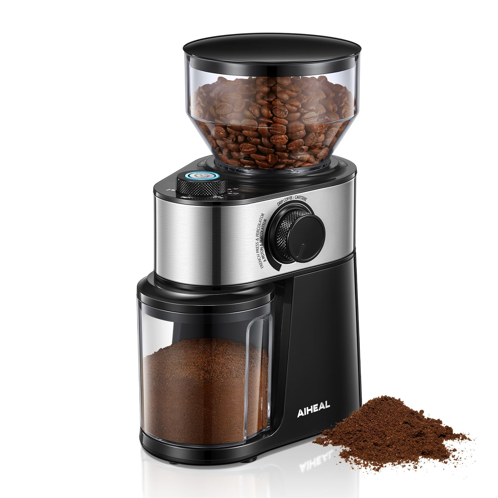 Premium Electric Burr Coffee Grinder - Adjustable 18 Grind Settings for Espresso, Drip & French Press, 2-14 Cup Capacity, Black | Perfect for Home Baristas & Coffee Enthusiasts
