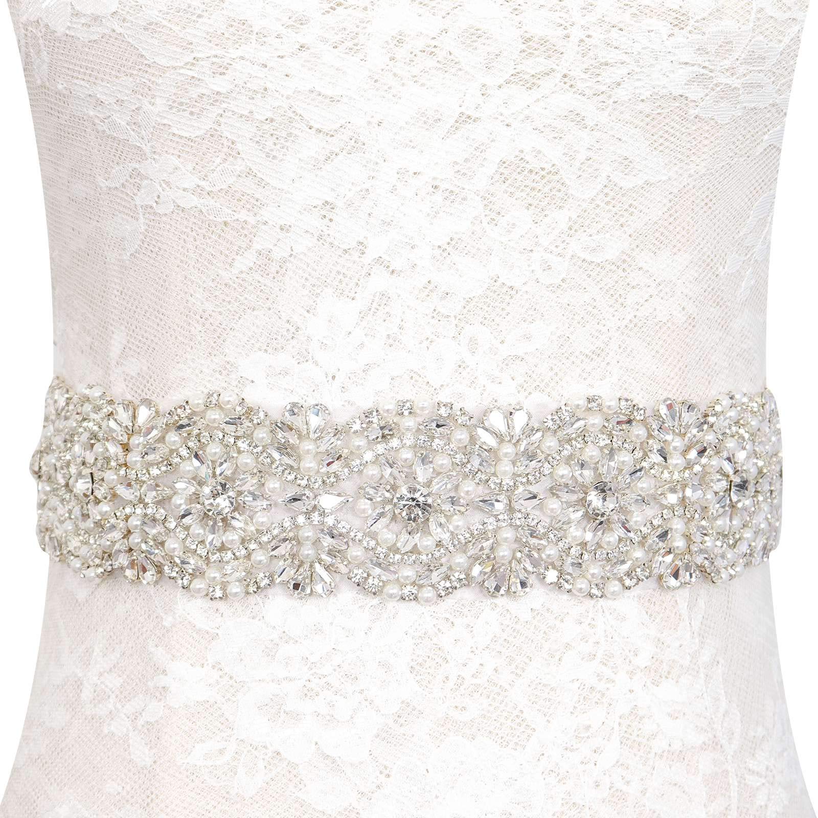 Pardecor Rhinestone Wedding Belt - Crystal Bridal Sash for Wedding Dresses, Prom & Evening Gowns - Elegant Dress Accessory for Brides, Bridesmaids & Formal Events