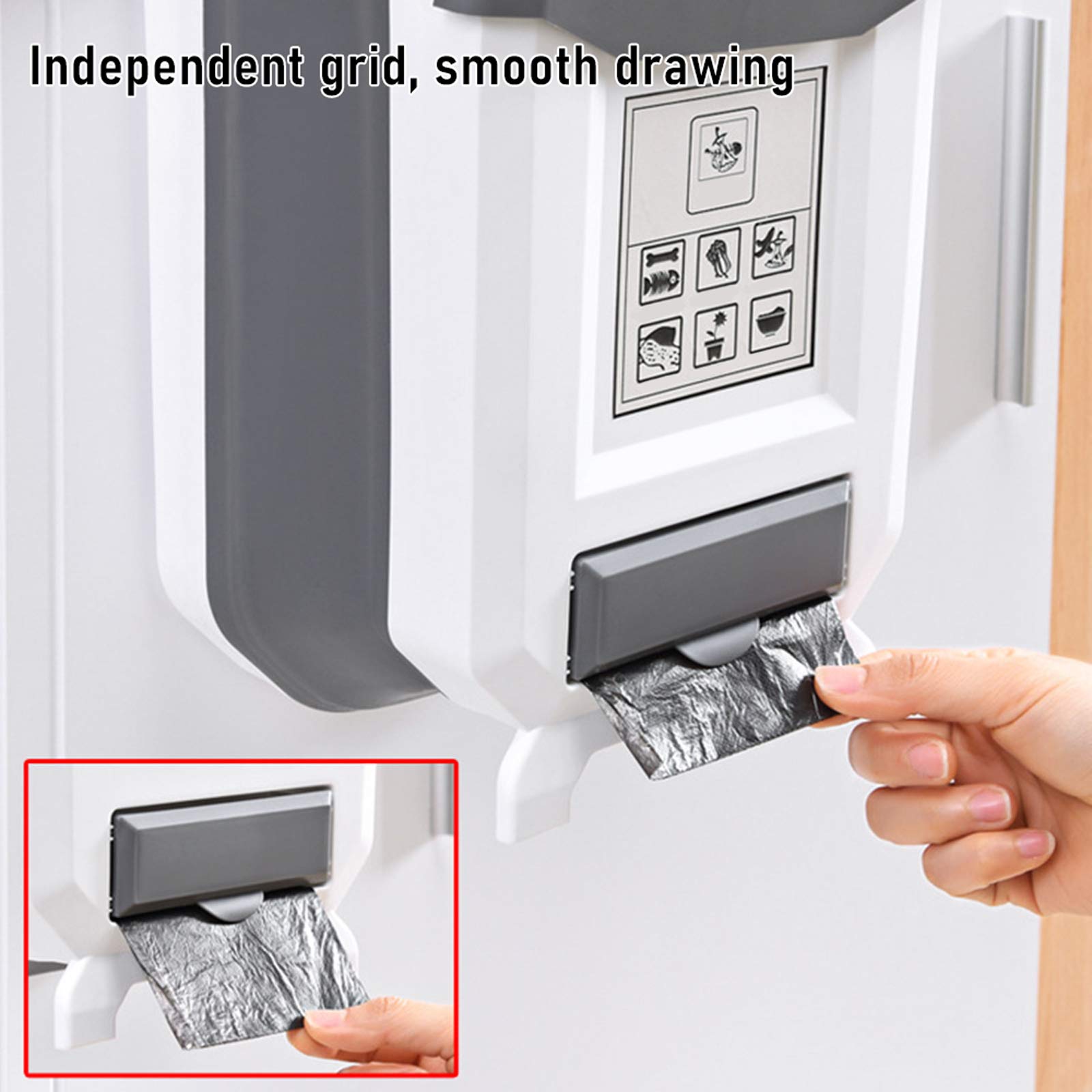 Foldable Trash Can - Hanging Storage Waste Bin | Multi-Functional Garbage Bin for Kitchen, Car, Bathroom, Office & Bedroom | Space-Saving White Trash Can for Home, RV & Camping Use