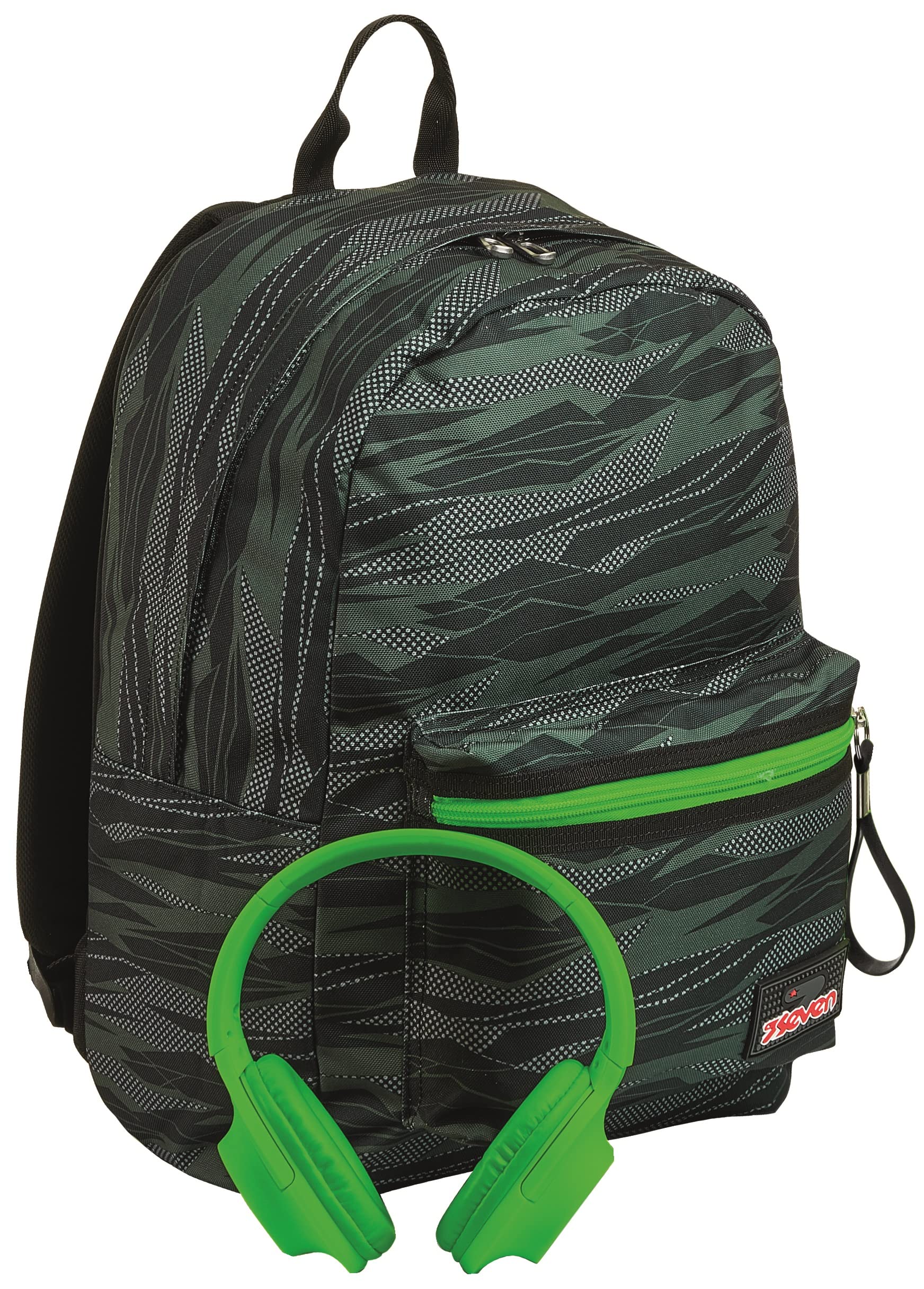 Seven Unisex Kids IMUSICPACK Backpack - Lightweight Durable School Backpack with Headphone Port - Perfect for School, Travel & Music Lovers