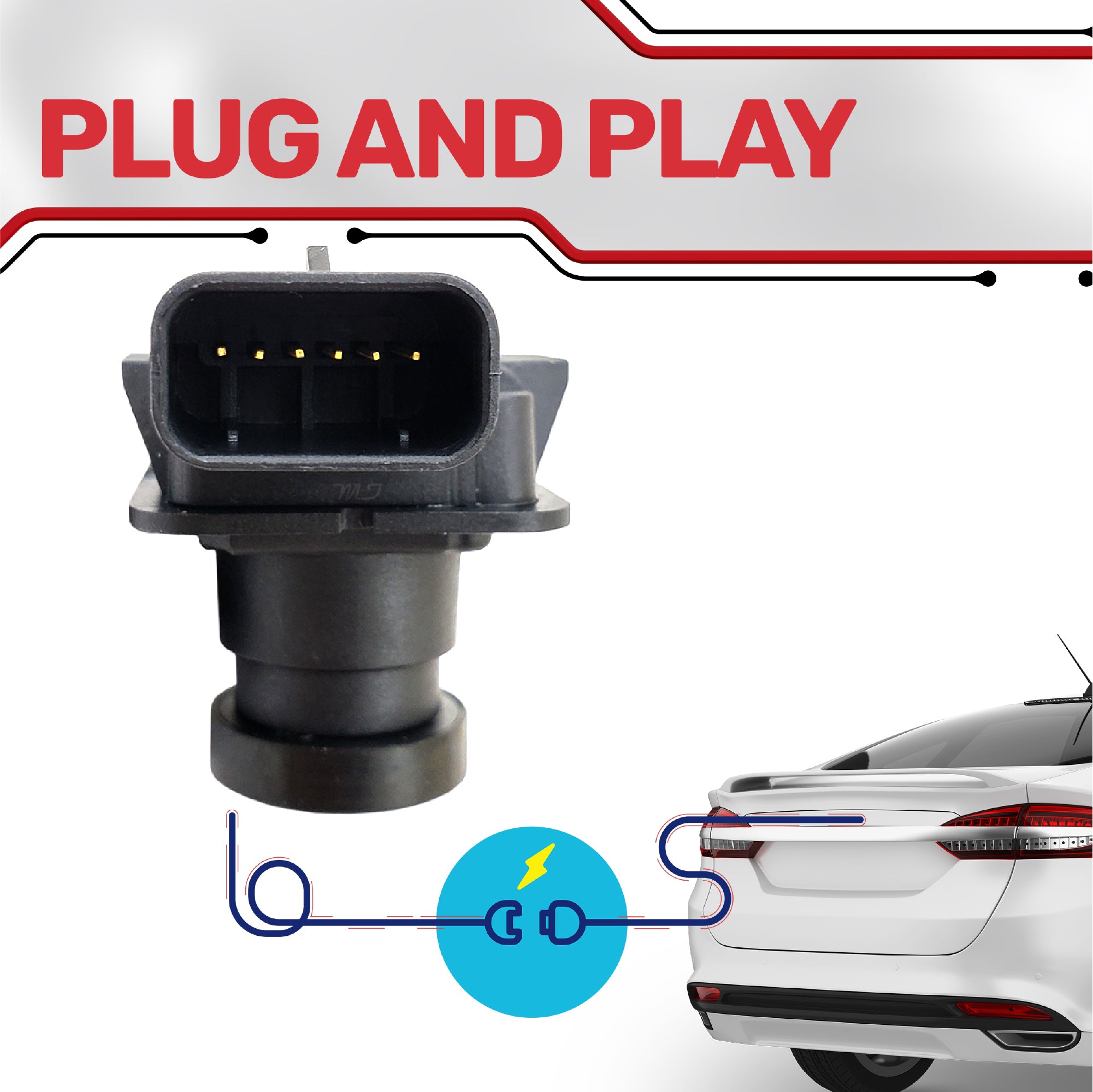2014-2017 Ford Fiesta Sedan OEM Backup Camera Replacement - Part #D2BZ-19G490B/D - Perfect for Parking Assistance & Nighttime Visibility