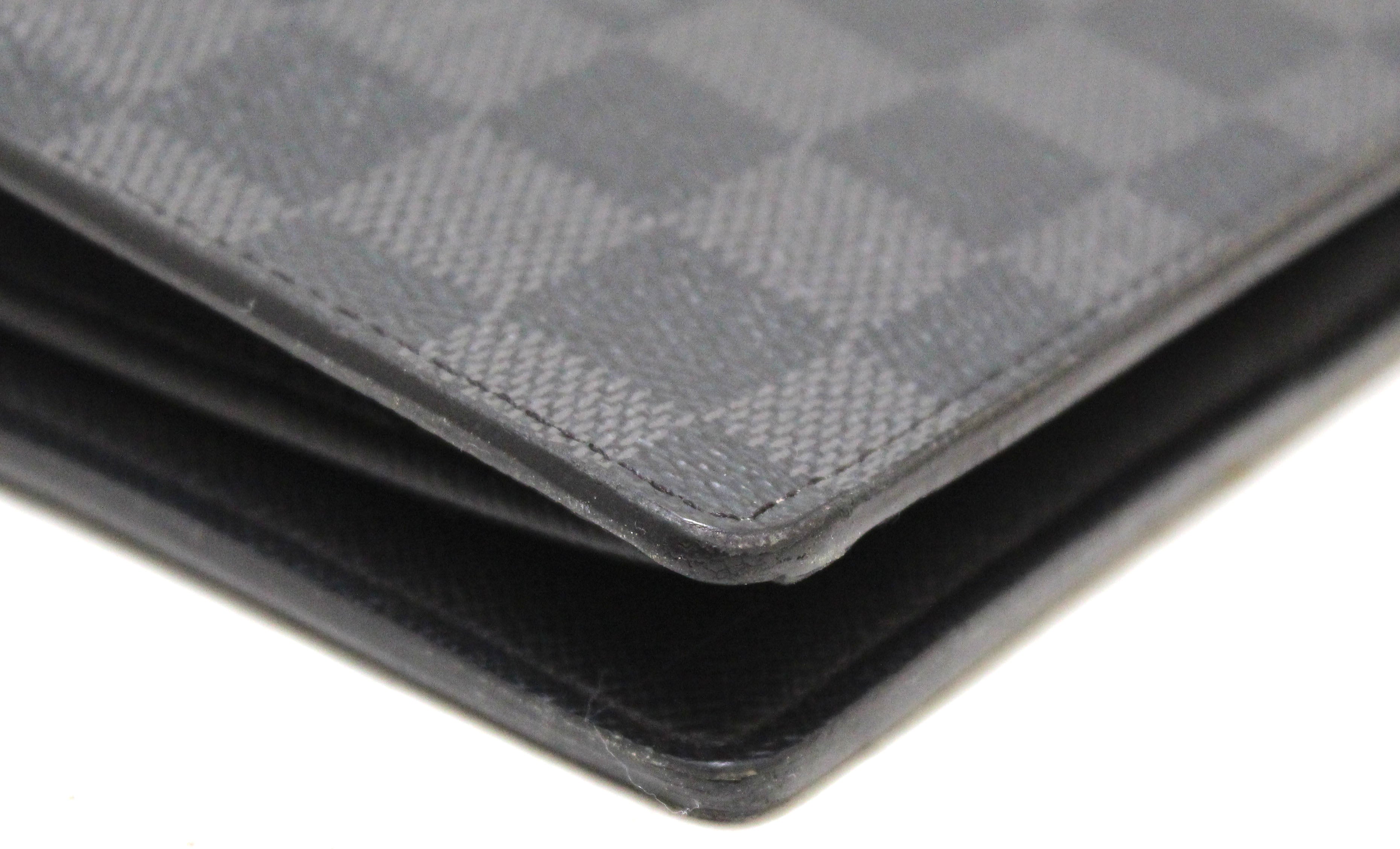 Authentic Louis Vuitton Damier Graphite Canvas Brazza Wallet for Men - Slim RFID Blocking Bifold Credit Card Holder - Perfect for Business, Travel & Everyday Use