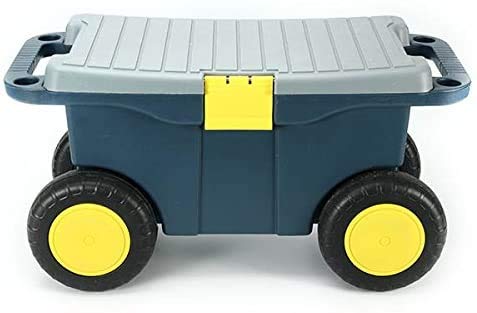 Removable Garden Cart Seat with Storage Tray - Heavy Duty 4-Wheel Garden Stool & Tool Organizer for Gardening, Landscaping | Perfect for Outdoor Work, Shed Storage & Backyard Organization
