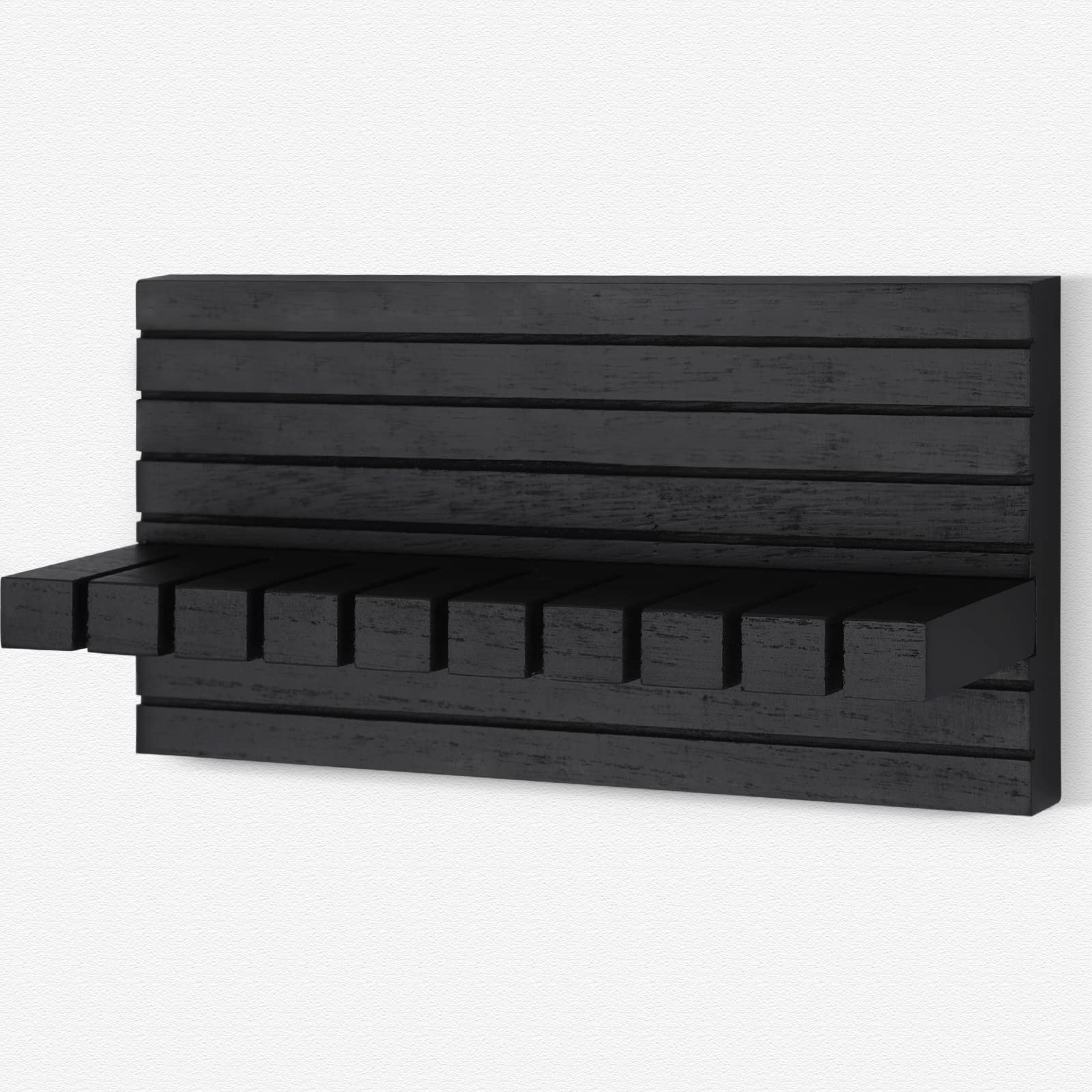 Space-Saving Belt Organizer for Closet - Wall Mount Belt Hanger Holds 9 Belts Securely Without Slipping - Includes Mounting Hardware (11.8”x5.5”x2.5”, Black) - Perfect for Closet Organization, Bedroom Storage & Small Space Living