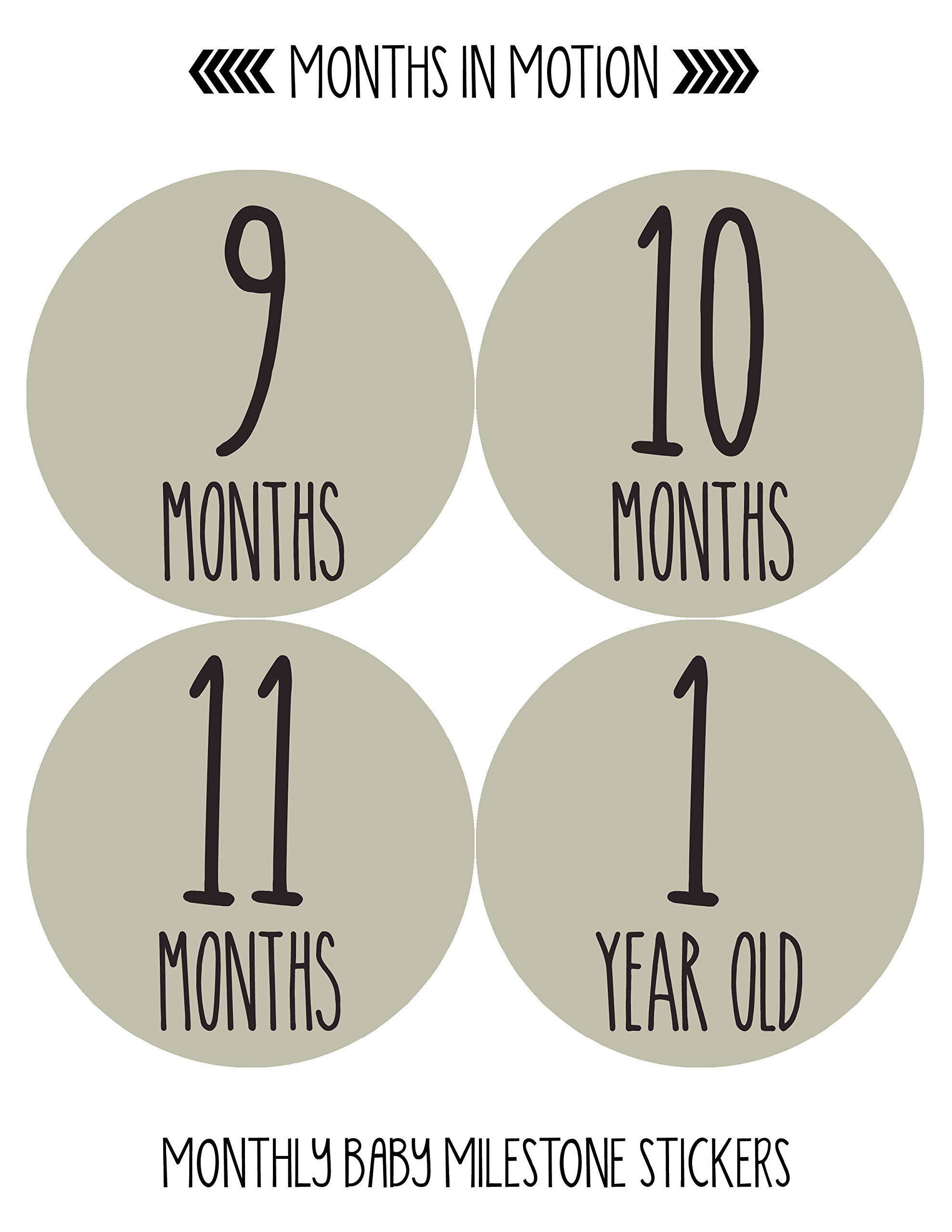 Baby Monthly Milestone Stickers Set of 24 - Gender Neutral Newborn Growth Tracking Stickers for Boys & Girls - Perfect for Baby Photo Shoots, Scrapbooking & First Year Memory Keepsakes