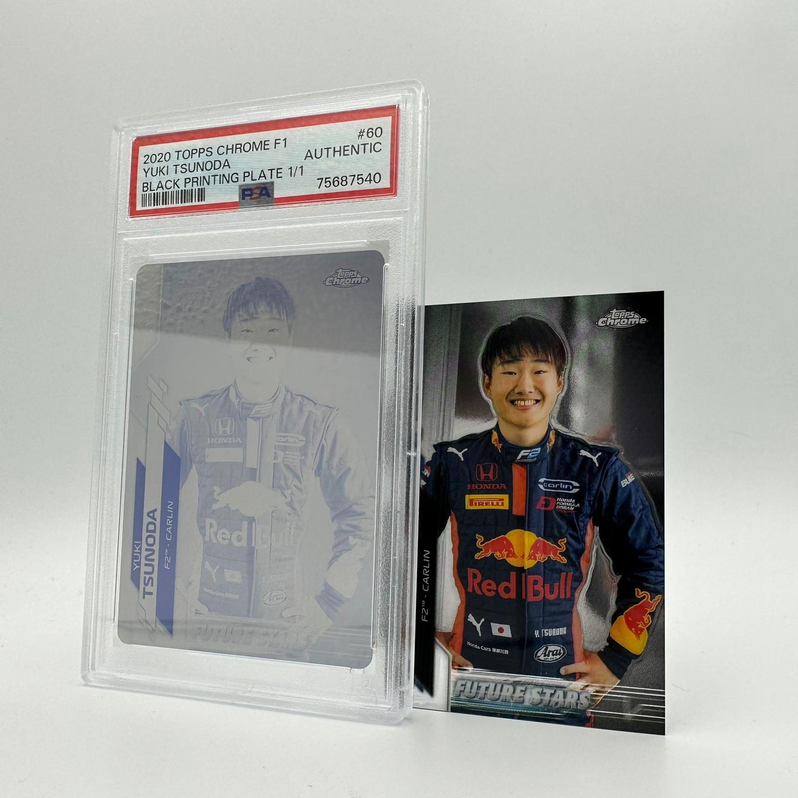 PSA Authentic 1/1 Yuki Tsunoda #60 Black Printing Plate - Rare Collectible for F1 Racing Fans & Memorabilia Display