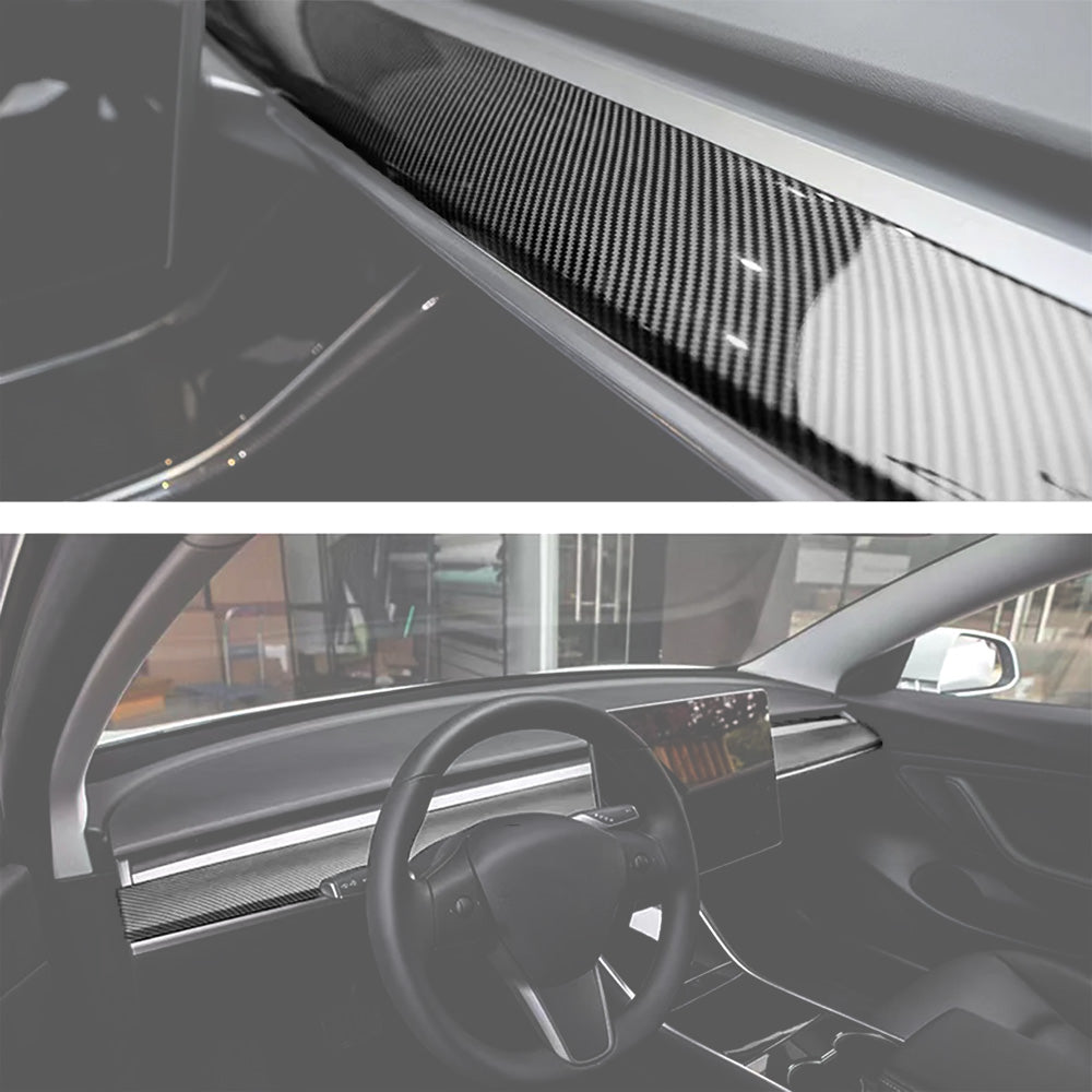 Premium Real Dry Carbon Fiber Dashboard Cover for Tesla Model 3/Y - UV Resistant & OEM Fit Interior Upgrade | Enhance Your Tesla's Luxury Interior for Daily Driving & Road Trips