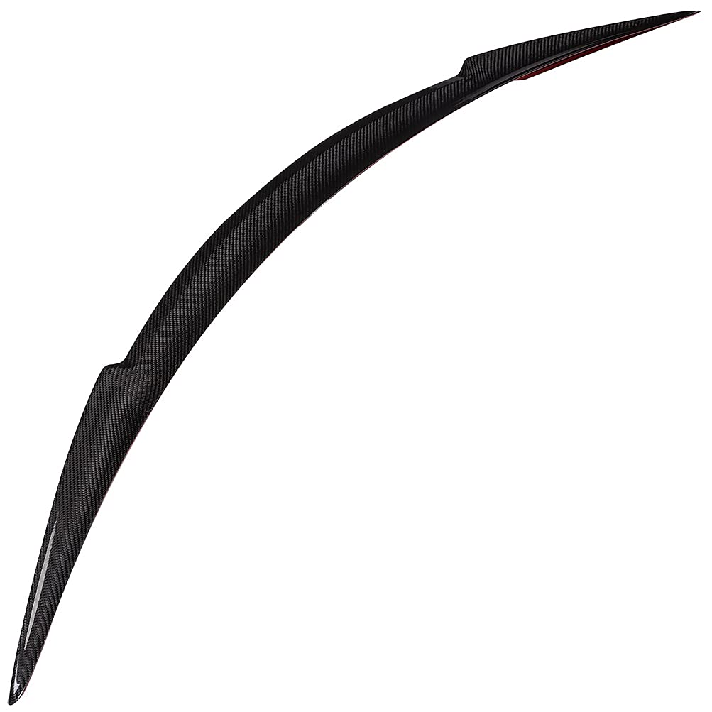 Carbon Fiber Rear Trunk Lip Spoiler for 2014-2020 Models - Glossy Black Boot Wing Tail Deck Spoiler | Enhance Style & Aerodynamics for Sedans & Coupes