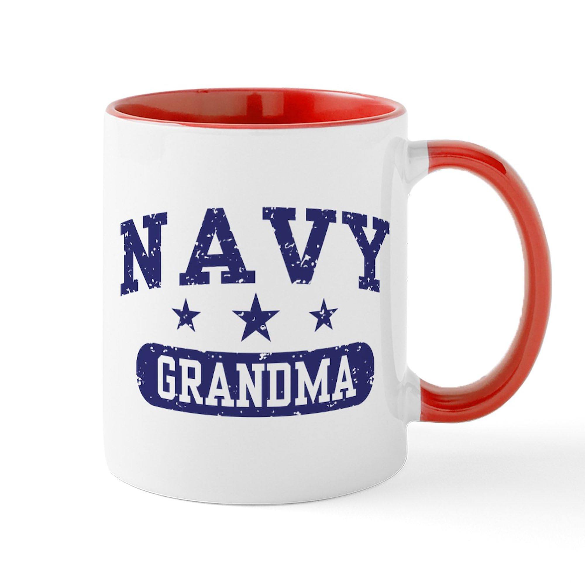 Navy Grandma Ceramic Coffee Mug - 11 oz (325 ml) by CafePress - Perfect for Tea, Coffee & Hot Chocolate - Ideal Gift for Grandmothers, Mothers Day & Family Celebrations