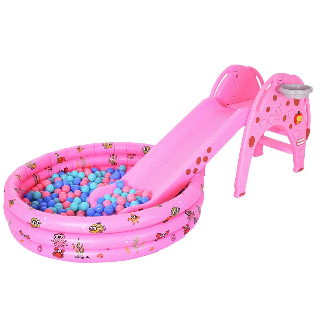 Melupa 5-in-1 Kids Slide Basketball Hoop with Climbing Stairs & Ocean Ball Pool - Perfect for Indoor & Outdoor Play, Backyard Fun, and Toddler Development