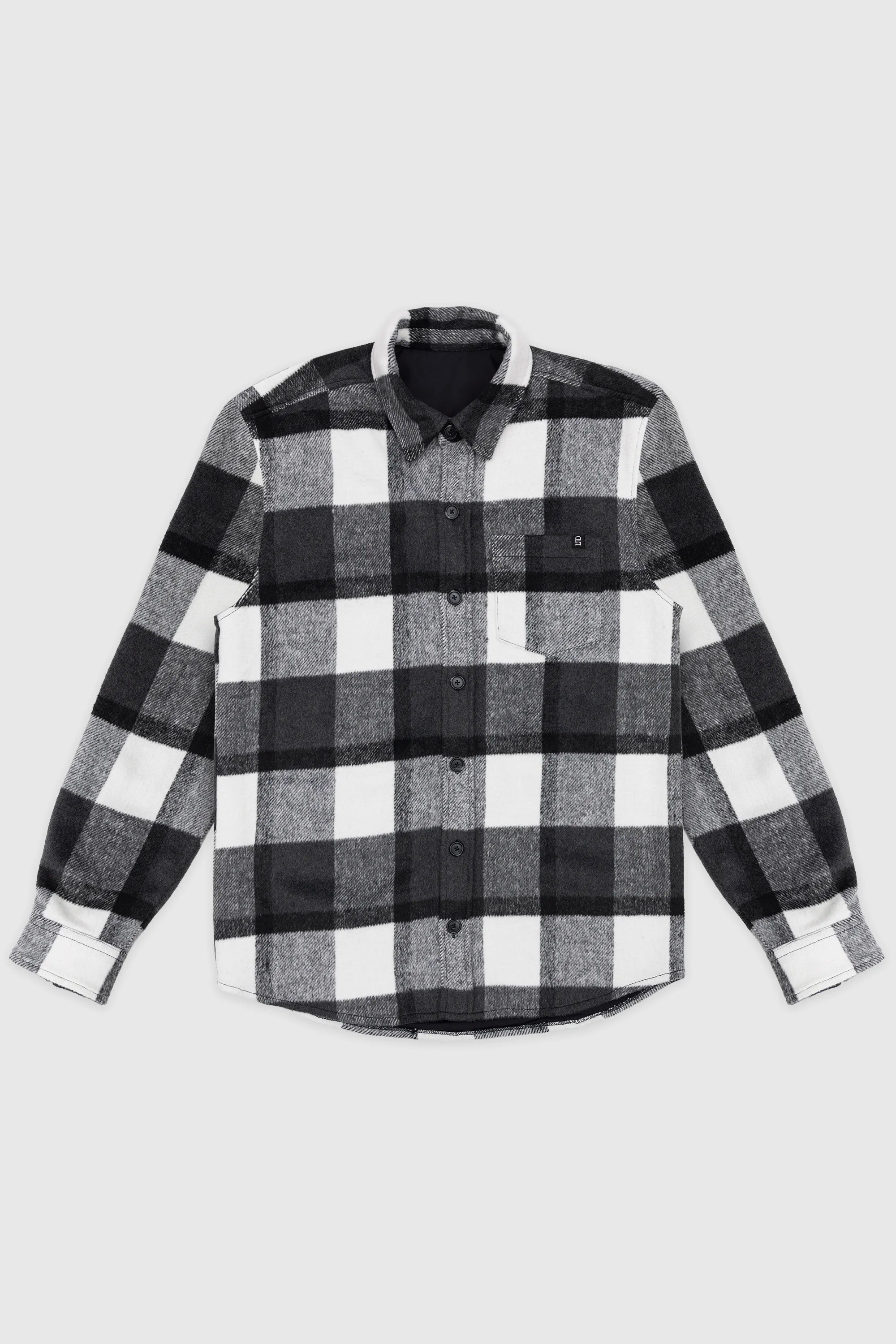 Men's Plaid Overshirt Jacket - Black | Stylish Casual Shacket for Fall & Winter Layering | Perfect for Outdoor Activities, Work & Everyday Wear