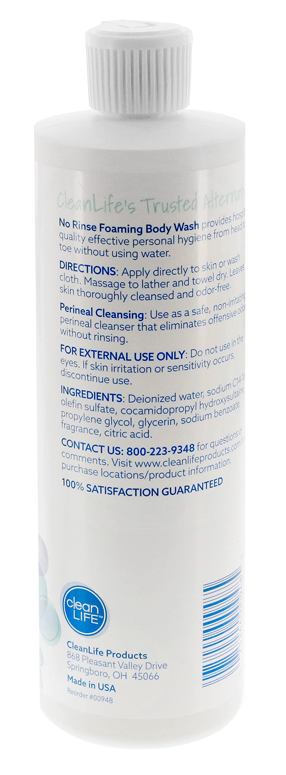 No-Rinse Foaming Body Wash Refill - 16 fl oz | Rinse-Free Formula for Clean, Refreshed & Moisturized Skin | Compatible with All Foamer Bottles | Perfect for Travel, Gym, and Bedside Use
