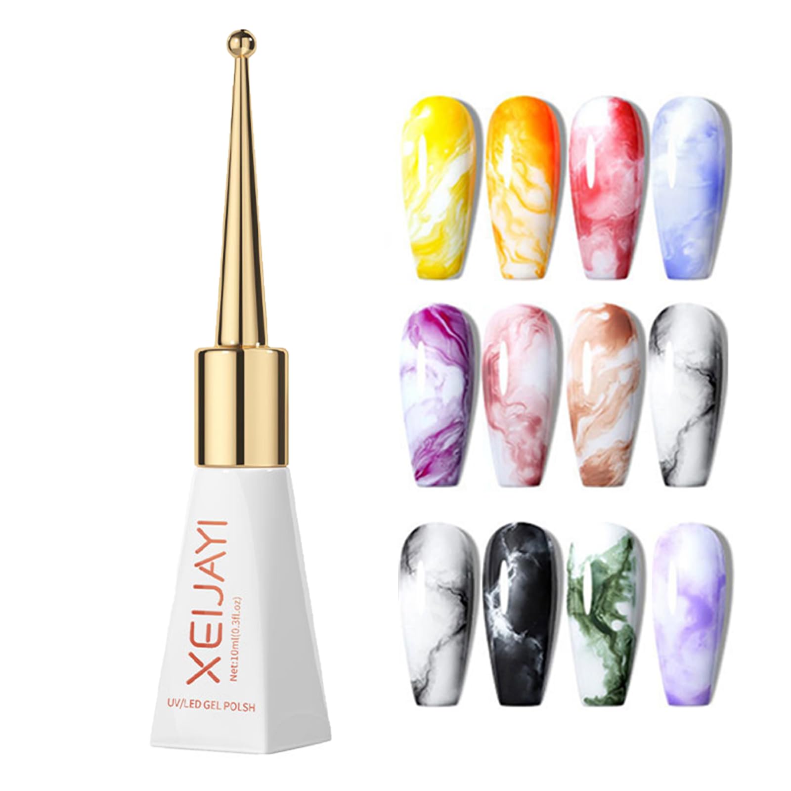 Clear Blooming Gel Nail Polish for Marble & Gradient Nail Art - UV/LED Cured Spreading Effect Gel for Watercolor Manicure - DIY Nail Design Kit for Home Salon & Professional Use