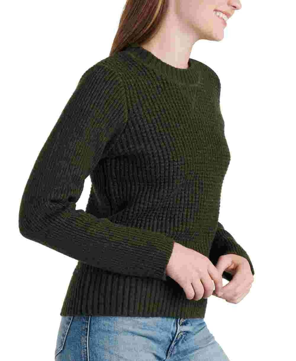 Lucky Brand Women's Crew Neck Waffle Knit Sweater - Soft Casual Pullover, Rosin Color, XS (X Small) | Perfect for Fall Outfits, Office Wear & Cozy Weekends