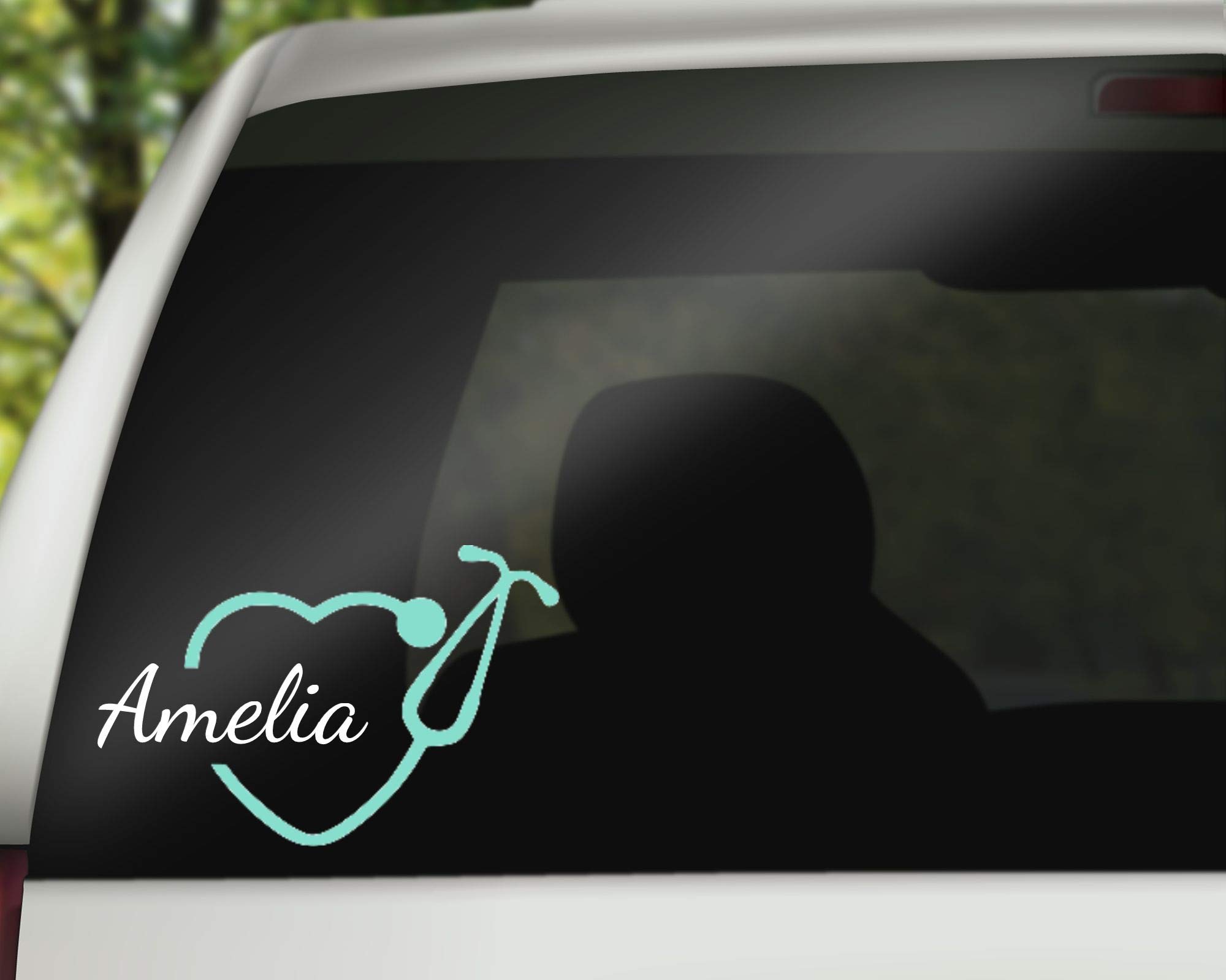 Nurse Name Decal - Personalized Stethoscope Die Cut Sticker for Tumblers, Cups, Car Windows - Perfect for Nurse's Week, RN Gifts, Medical Office Decor & Nursing School Accessories