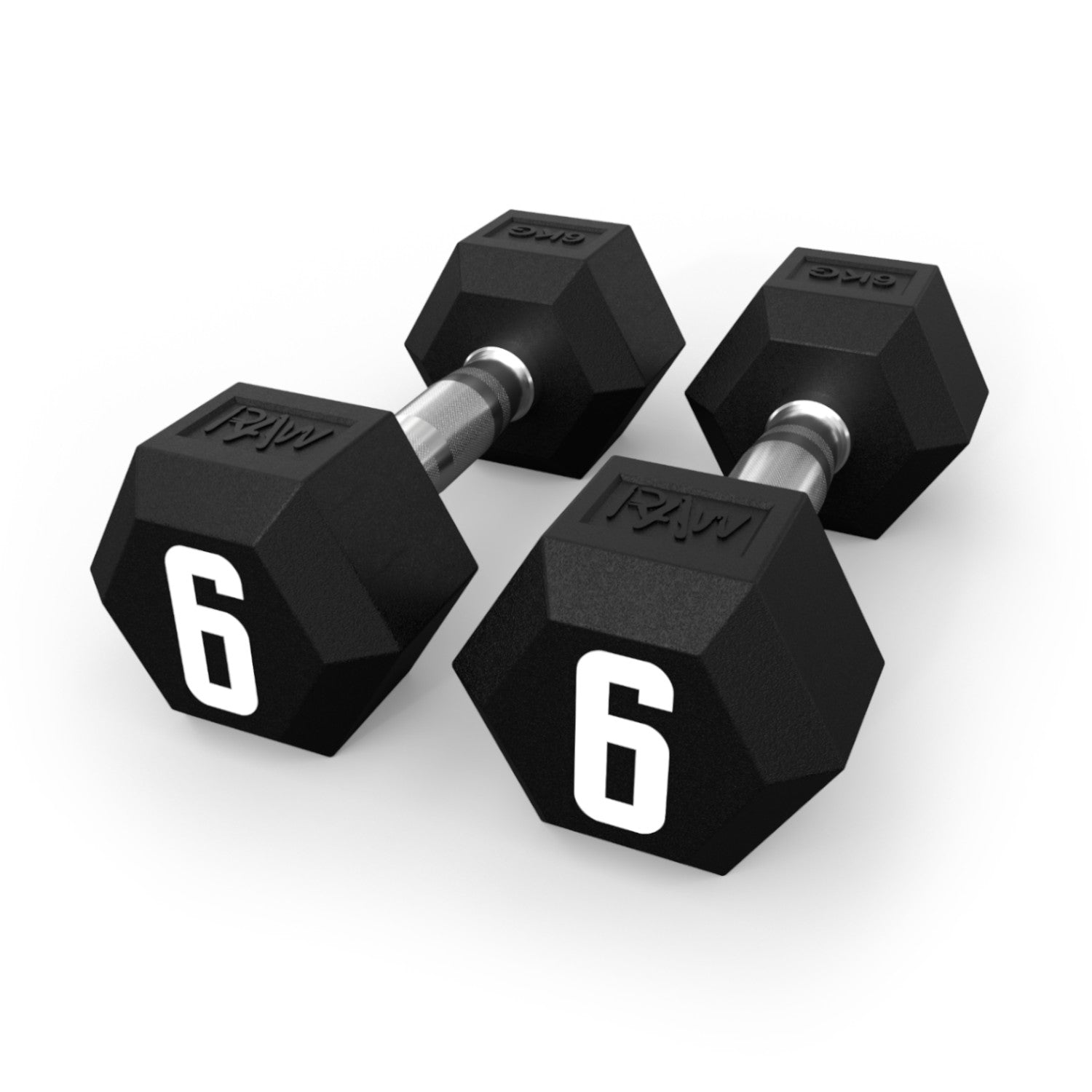 Hex Rubber Dumbbells 6KG Pair - Premium Home Gym Equipment for Strength Training & Fitness Workouts