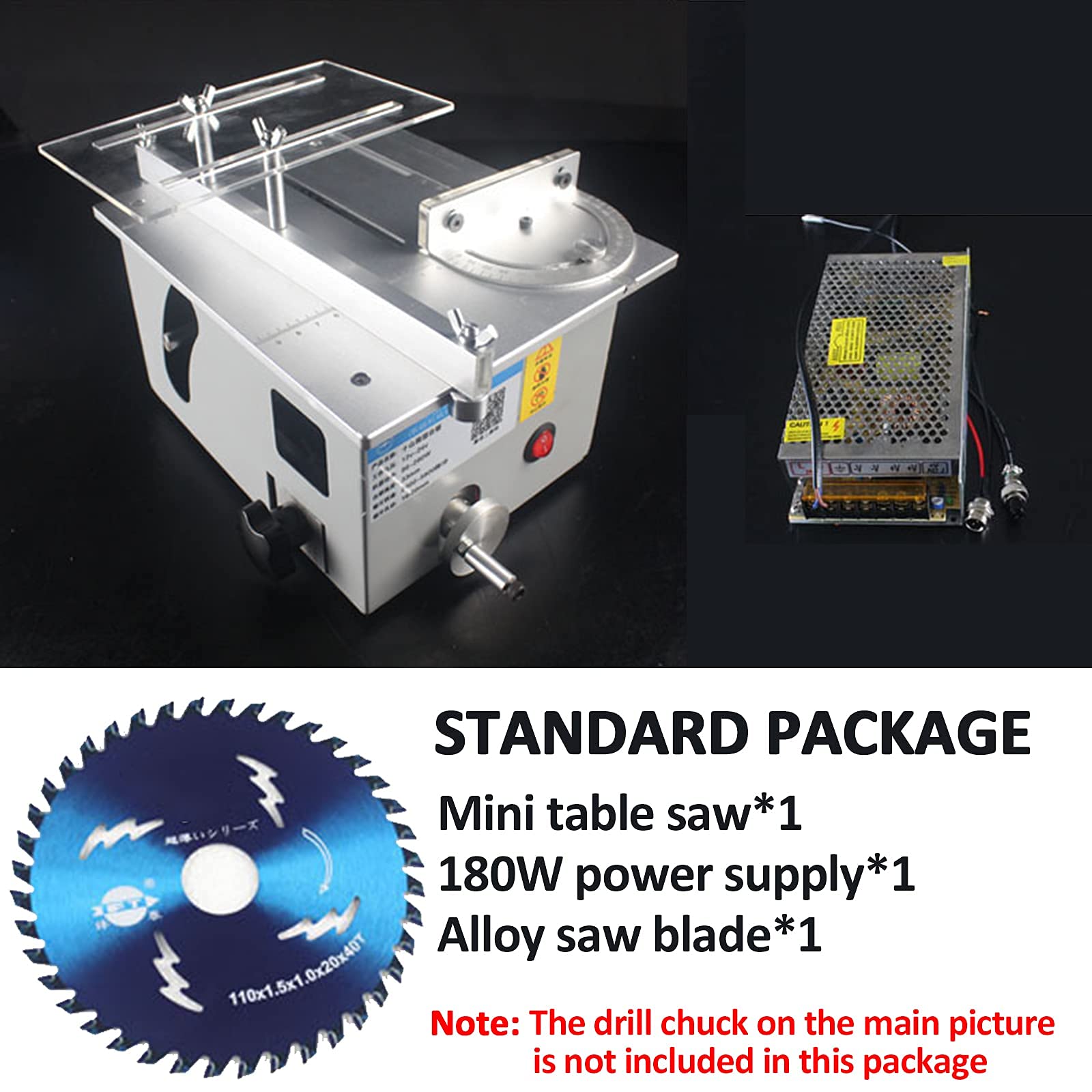 180W Mini Table Saw - 10000RPM, 0-25mm Blade Adjustment for Wood Cutting & Engraving | DIY & Crafting